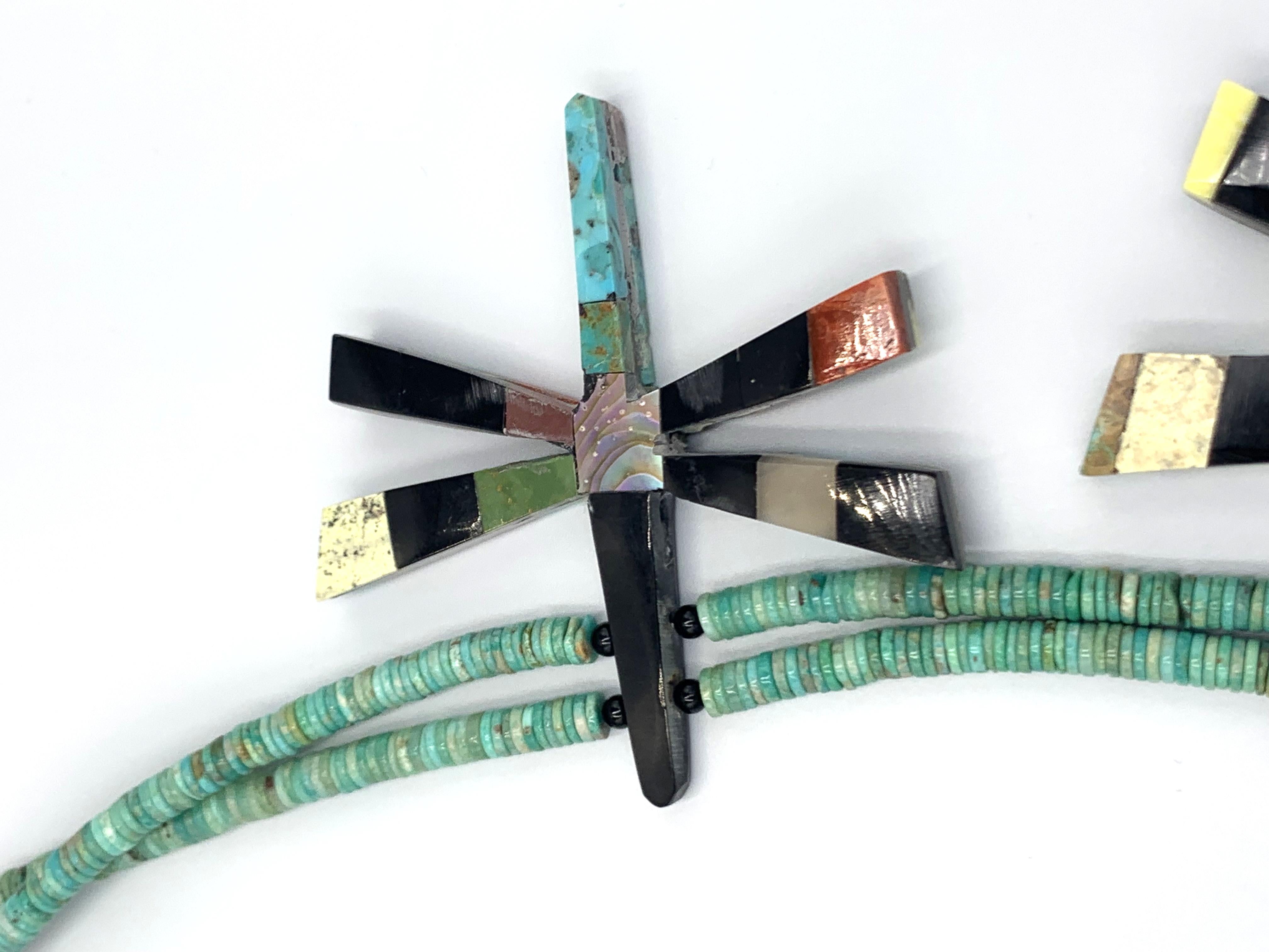 Collana reversibile con libellule intarsiate a mosaico di Jolene Bird in vendita 9