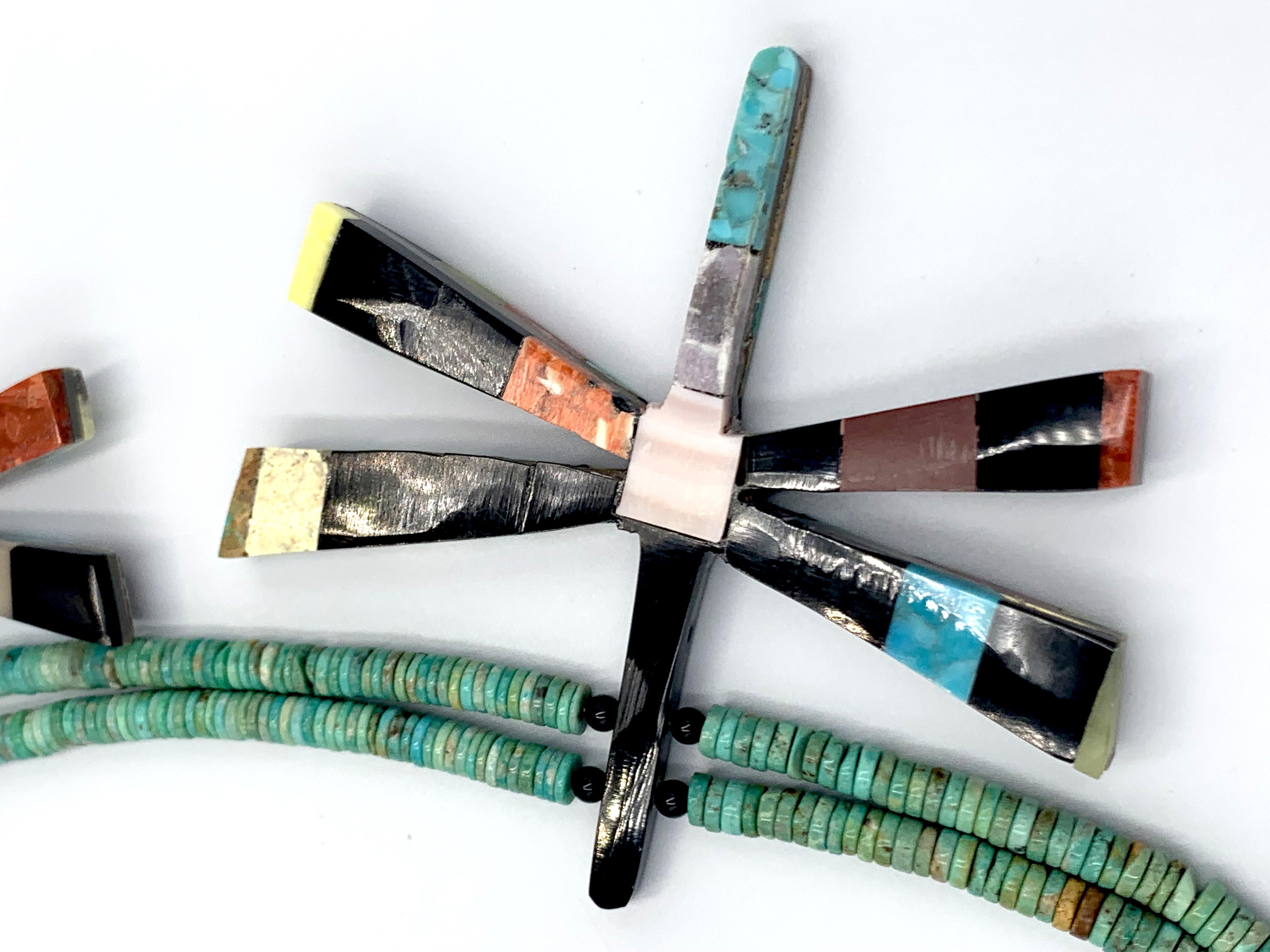 Collana reversibile con libellule intarsiate a mosaico di Jolene Bird in vendita 10