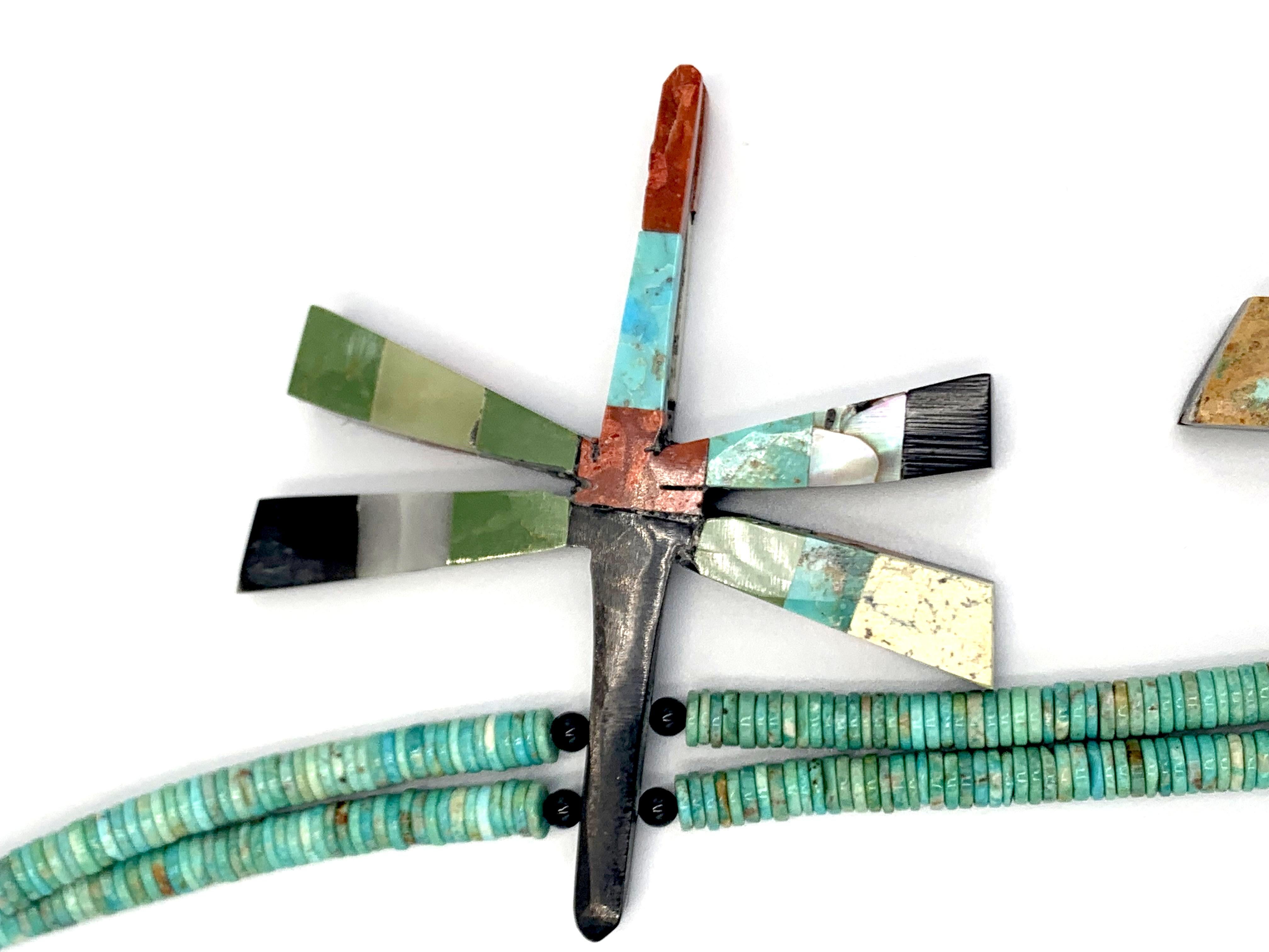 Collana reversibile con libellule intarsiate a mosaico di Jolene Bird in vendita 3