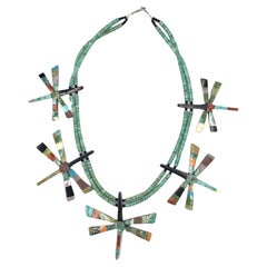 Collana reversibile con libellule intarsiate a mosaico di Jolene Bird Collana reversibile con libellule intarsiate a mosaico di Jolene Bird