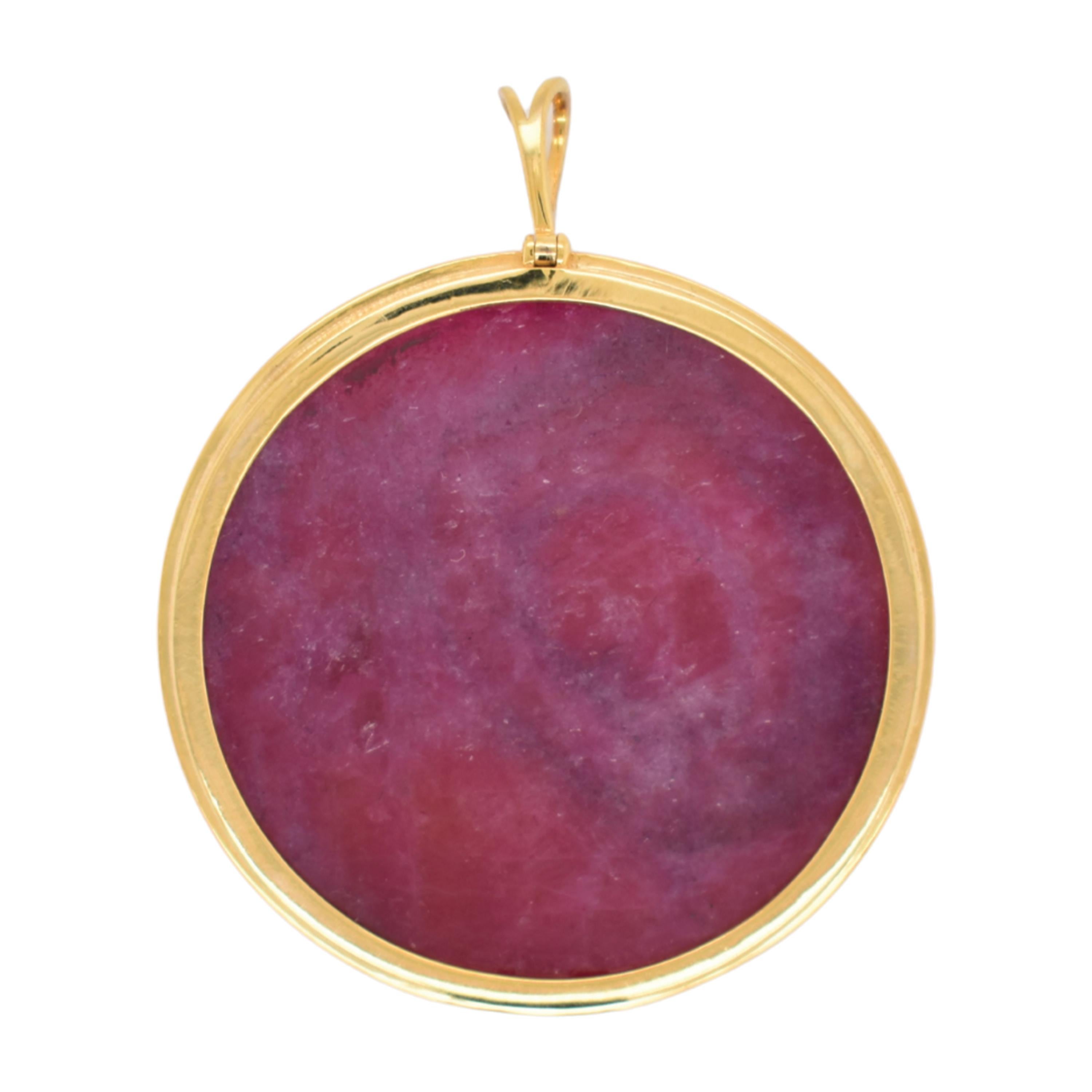 Reversible Ruby Pendant Yellow Sapphire Love Bird… - image 13