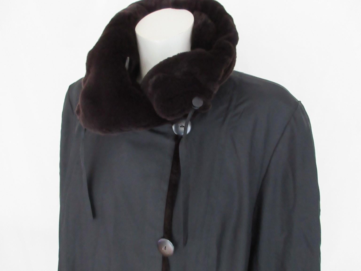 Women's or Men's Reversible Sheared Mink Fur Coat For Sale
