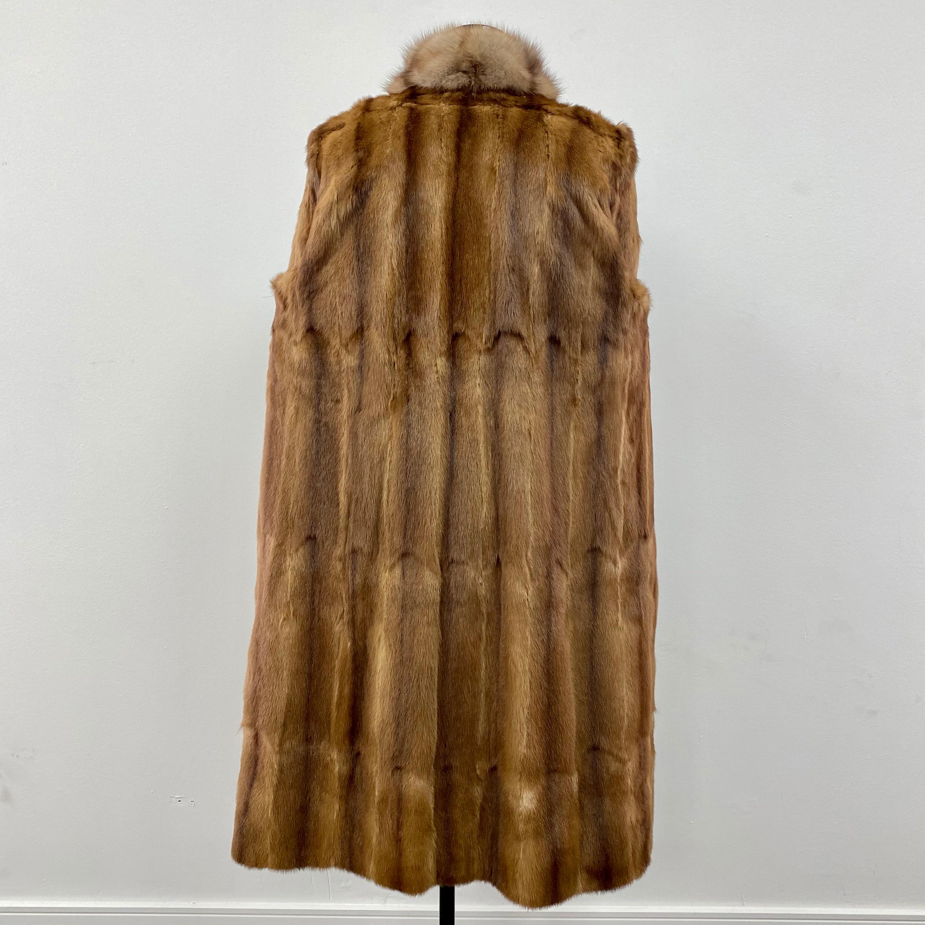 Taffeta and Mink Fur Raincoat with Russian Sable trim (Size 10-M) For Sale 5