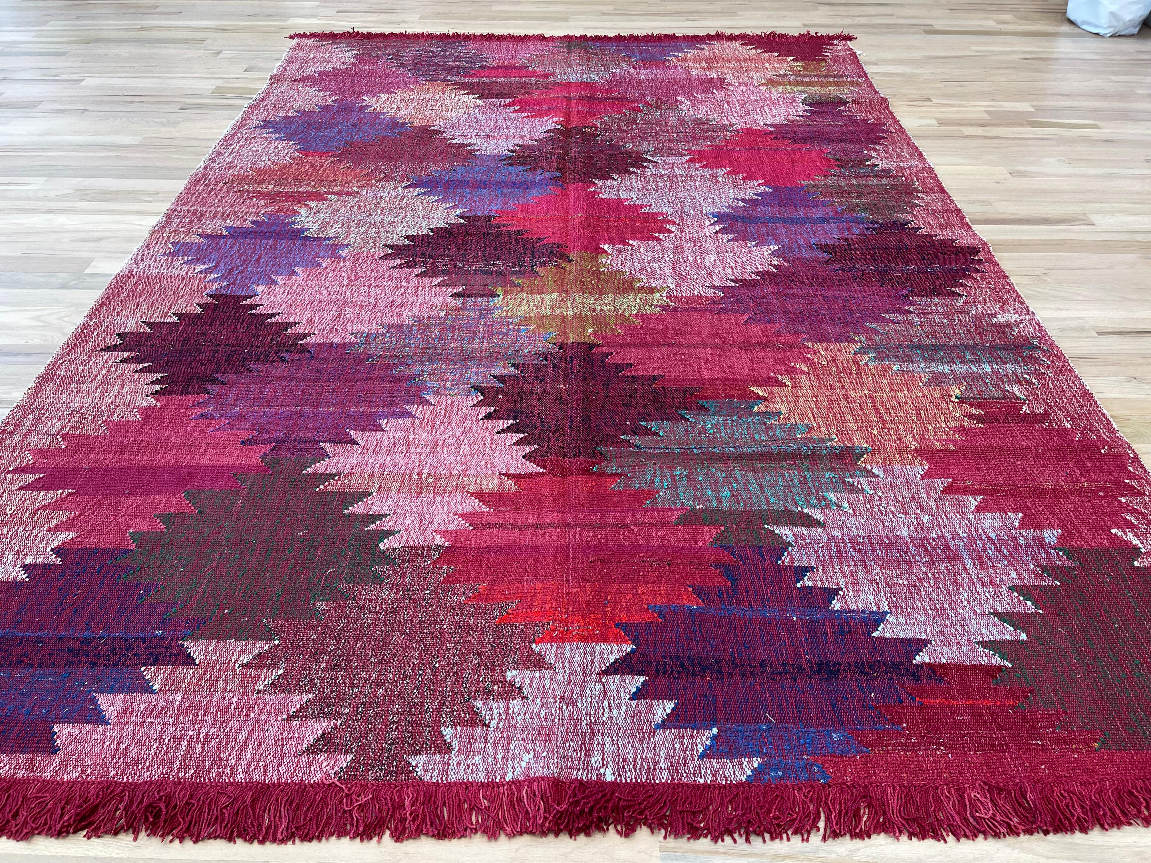 Wool Reversible Turkish Flatweave Kilim For Sale