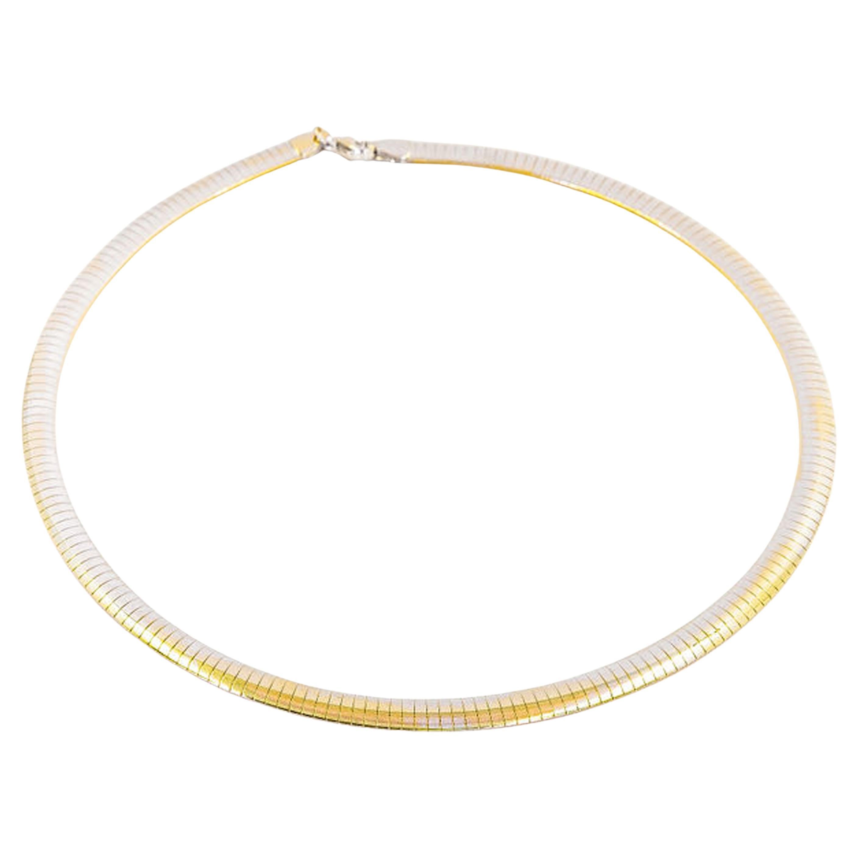 Reversible Two Tone Omega Necklace