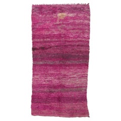 Reversible Vintage Beni MGuild Moroccan Rug, Boho Meets Abstract Expressionism