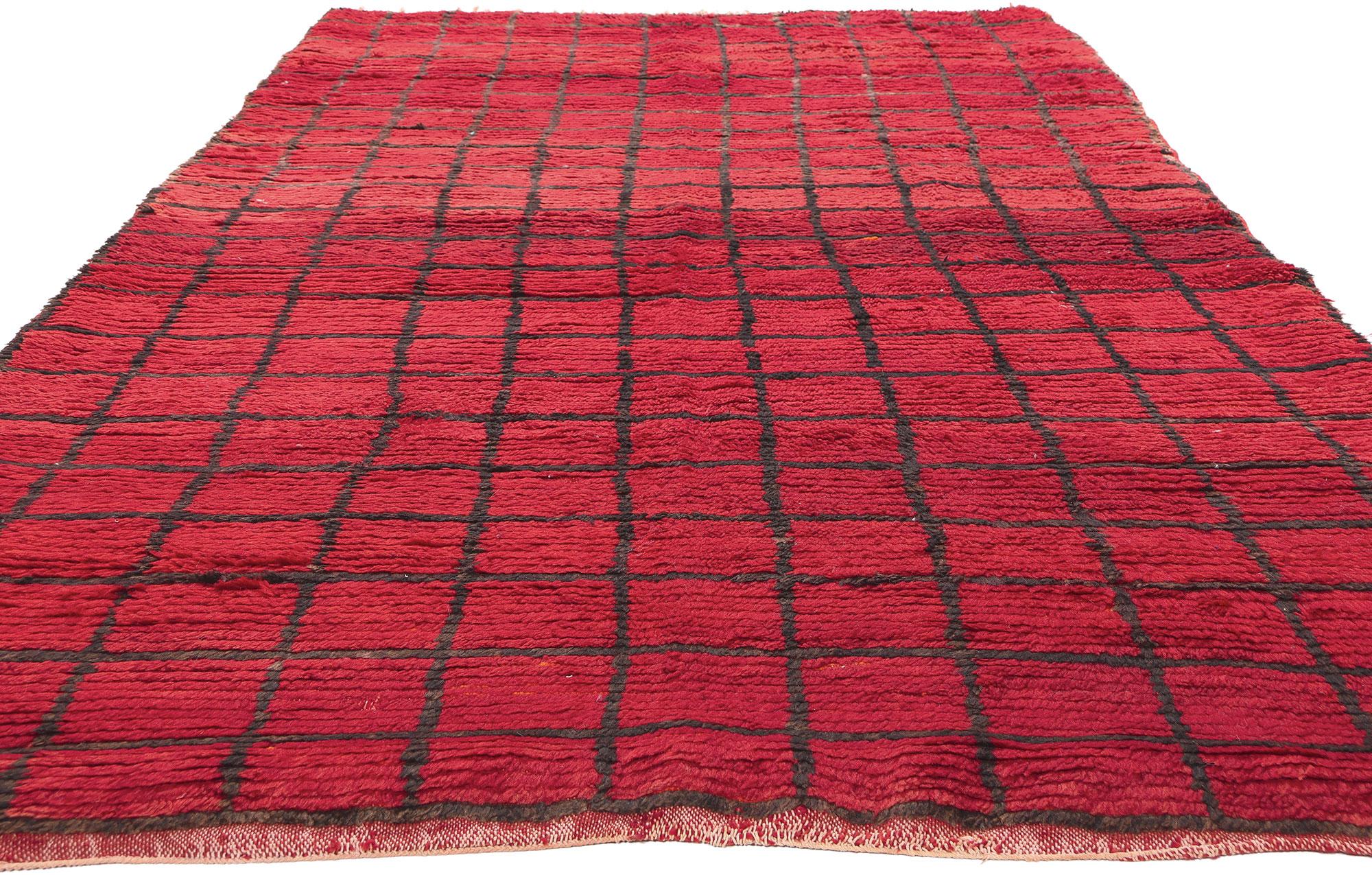 Wendbarer marokkanischer Vintage-Teppich, Bauhaus Kubismus trifft Stammeskunst-Enchantment im Angebot 5