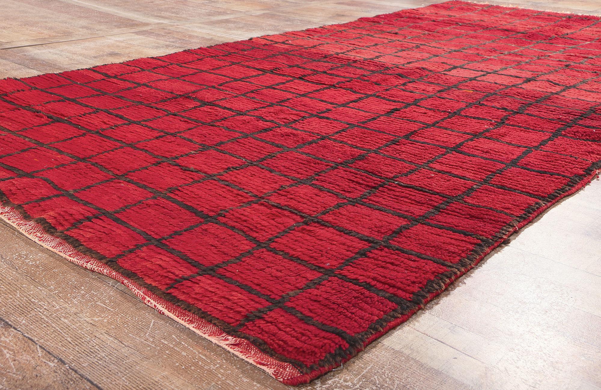 Reversible Vintage Moroccan Rug, Bauhaus Cubism Meets Tribal Enchantment For Sale 9