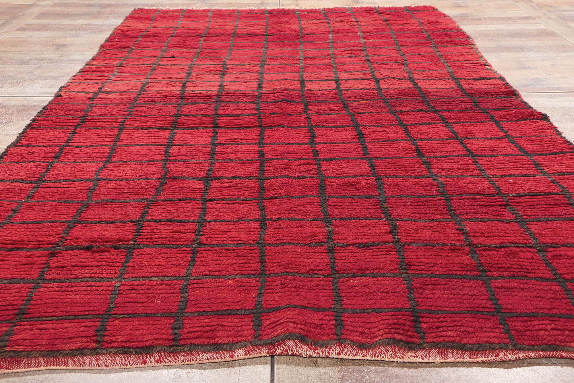 Tapis marocain vintage réversible, Bauhaus rencontre le cubisme et l'enchantement tribal en vente 8