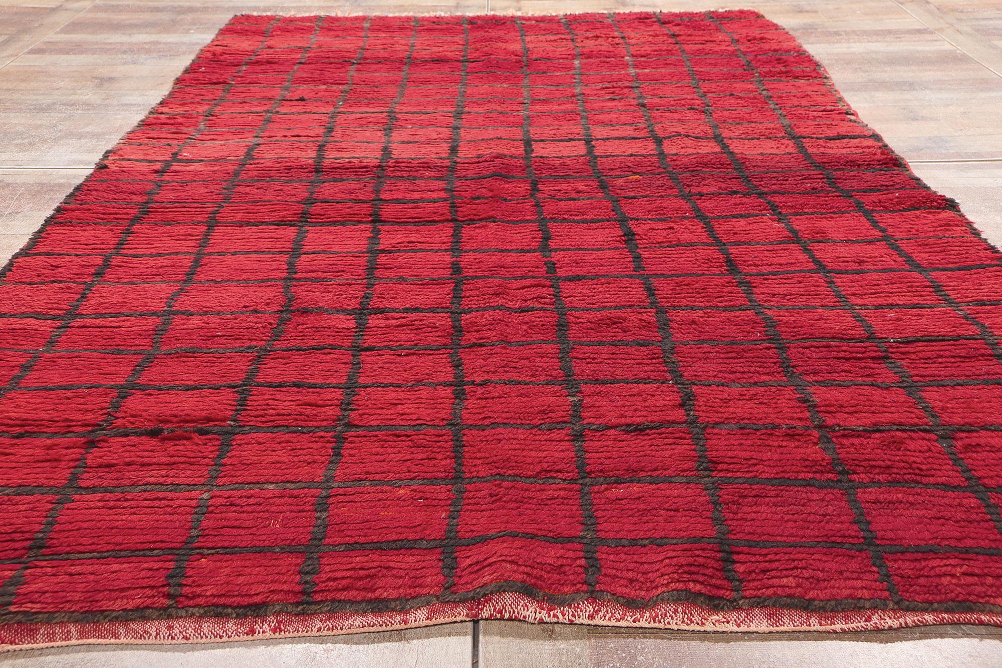 Reversible Vintage Moroccan Rug, Bauhaus Cubism Meets Tribal Enchantment For Sale 10