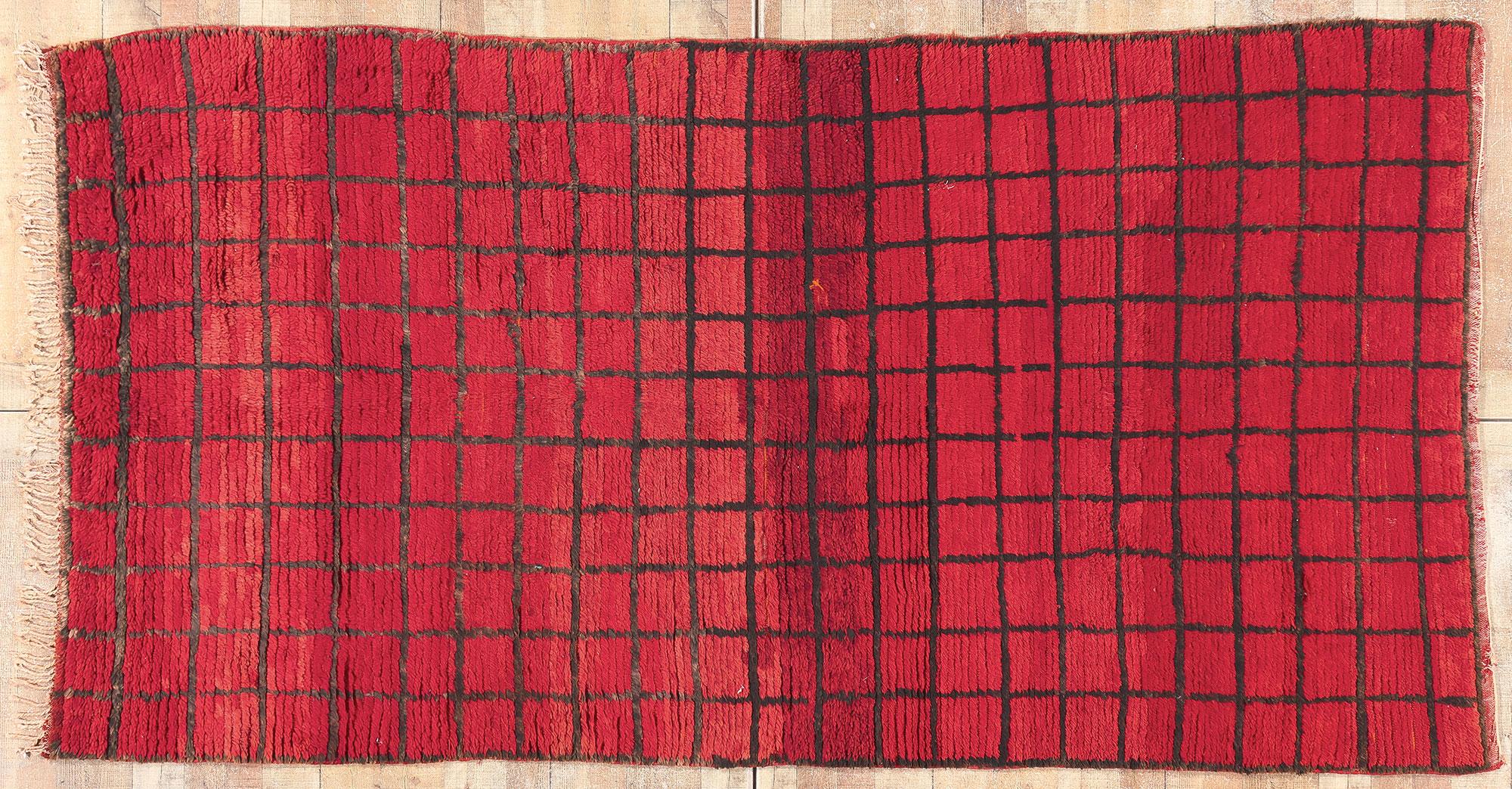 Reversible Vintage Moroccan Rug, Bauhaus Cubism Meets Tribal Enchantment For Sale 11