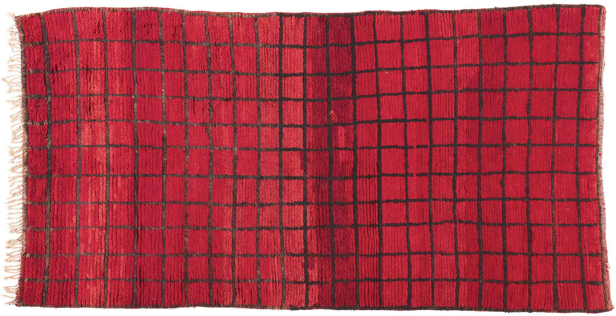 Reversible Vintage Moroccan Rug, Bauhaus Cubism Meets Tribal Enchantment For Sale 12