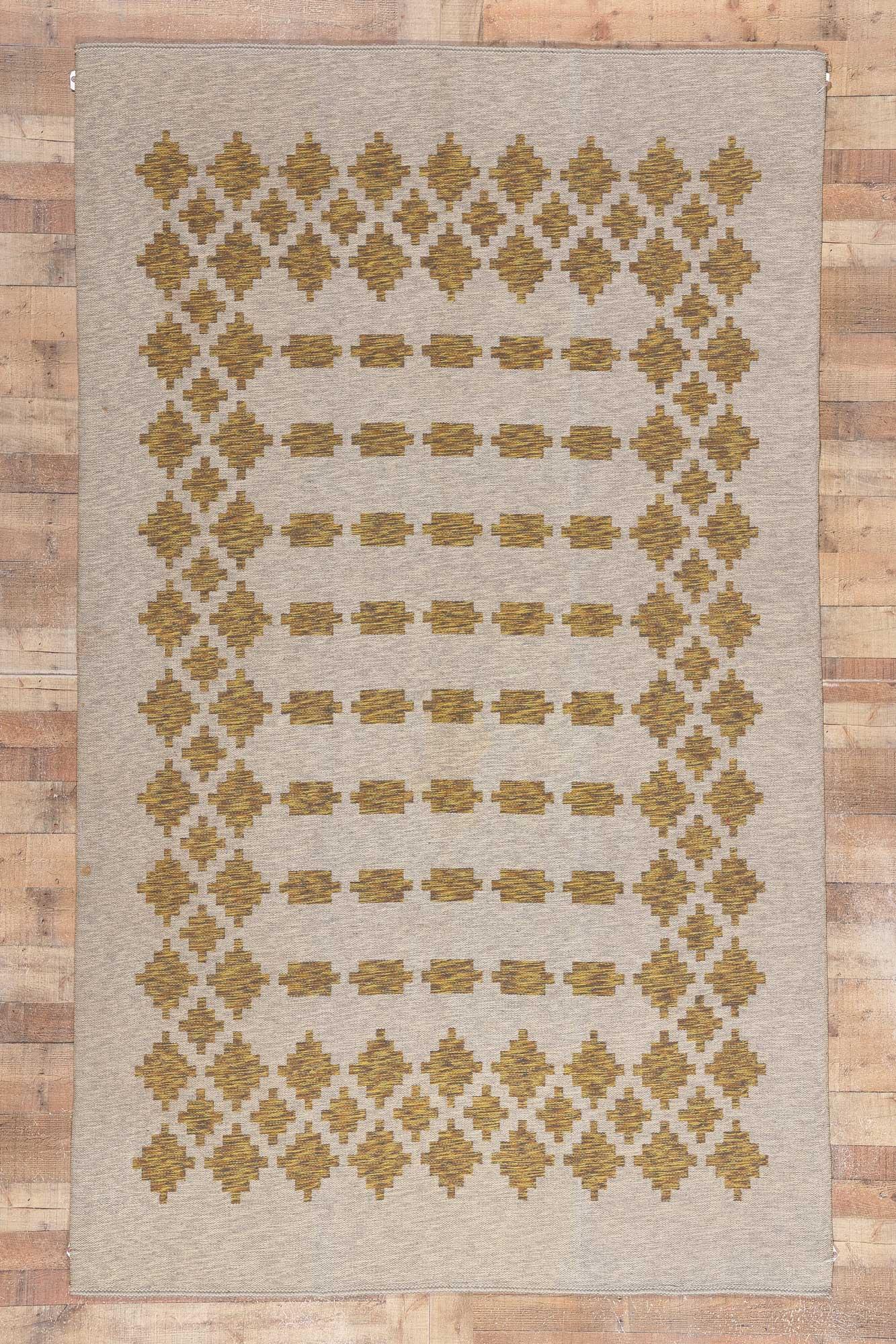Wendbarer schwedischer Vintage-Kilim-Rollakan-Teppich, 05'11 x 09'10 im Angebot 7