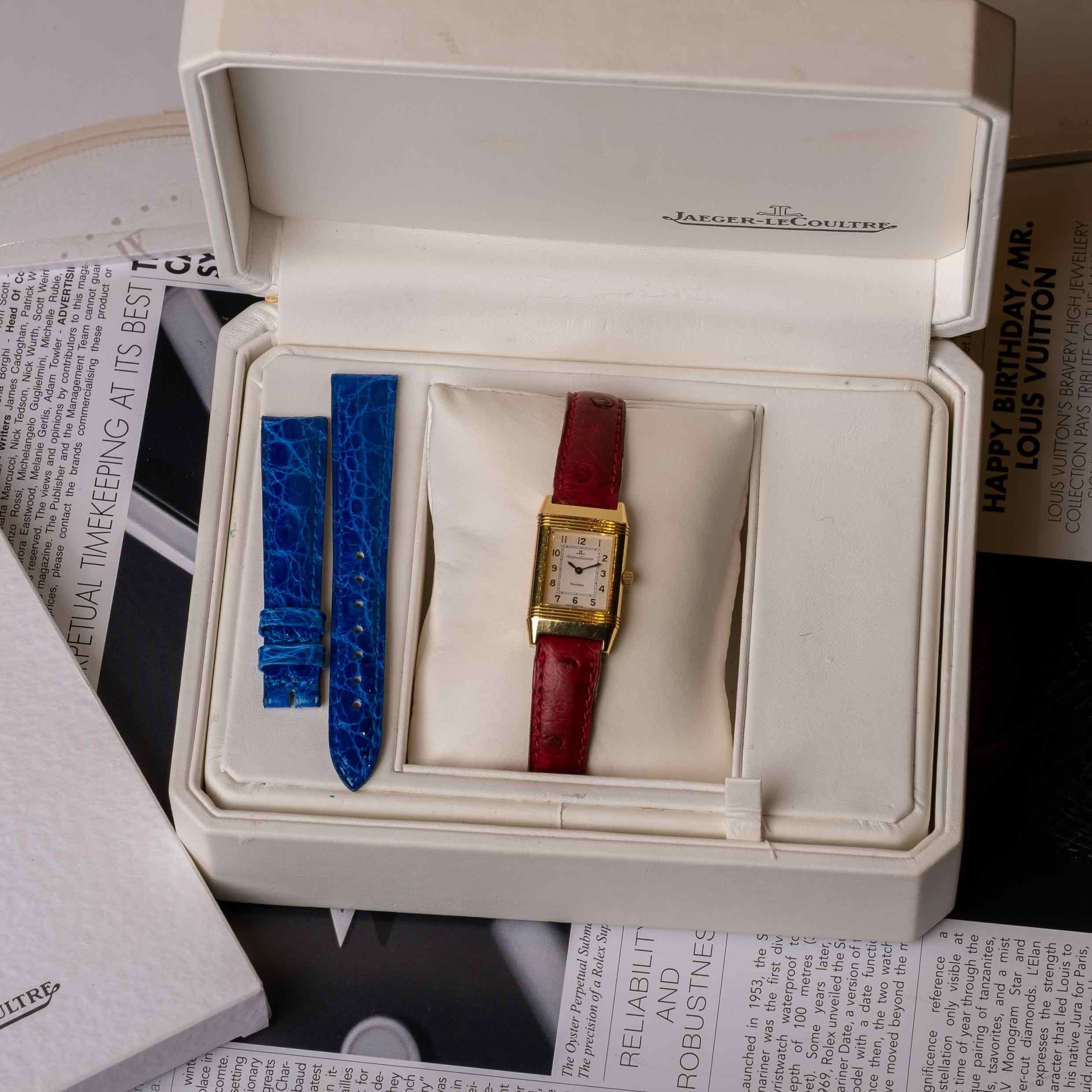 Women's Reverso Jaeger-LeCoultre in Gold for Lady 1996 year box & papers