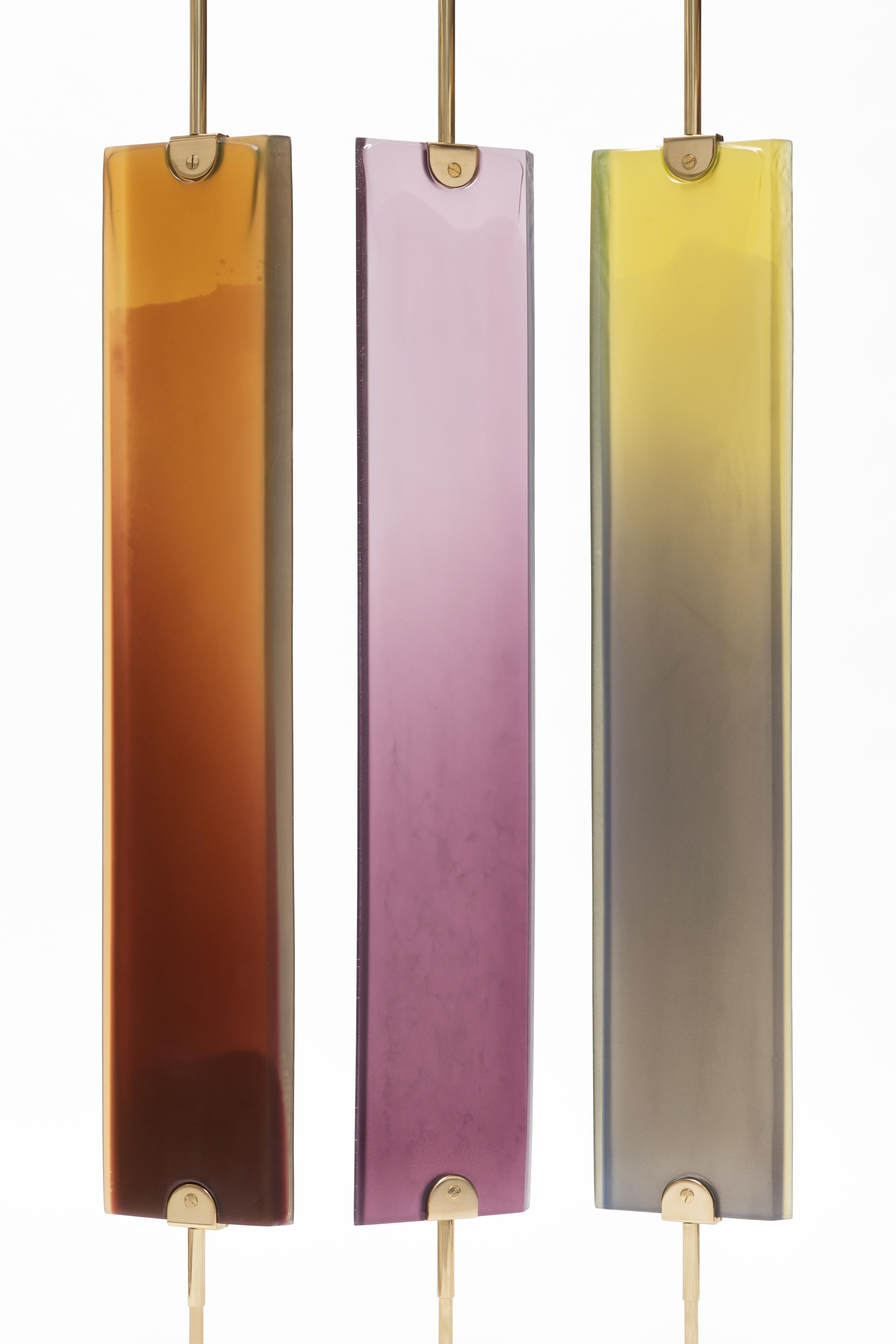 Contemporary Reverso Separè Light Violet by Draga&Aurel Resin and Brass, 21st Century For Sale