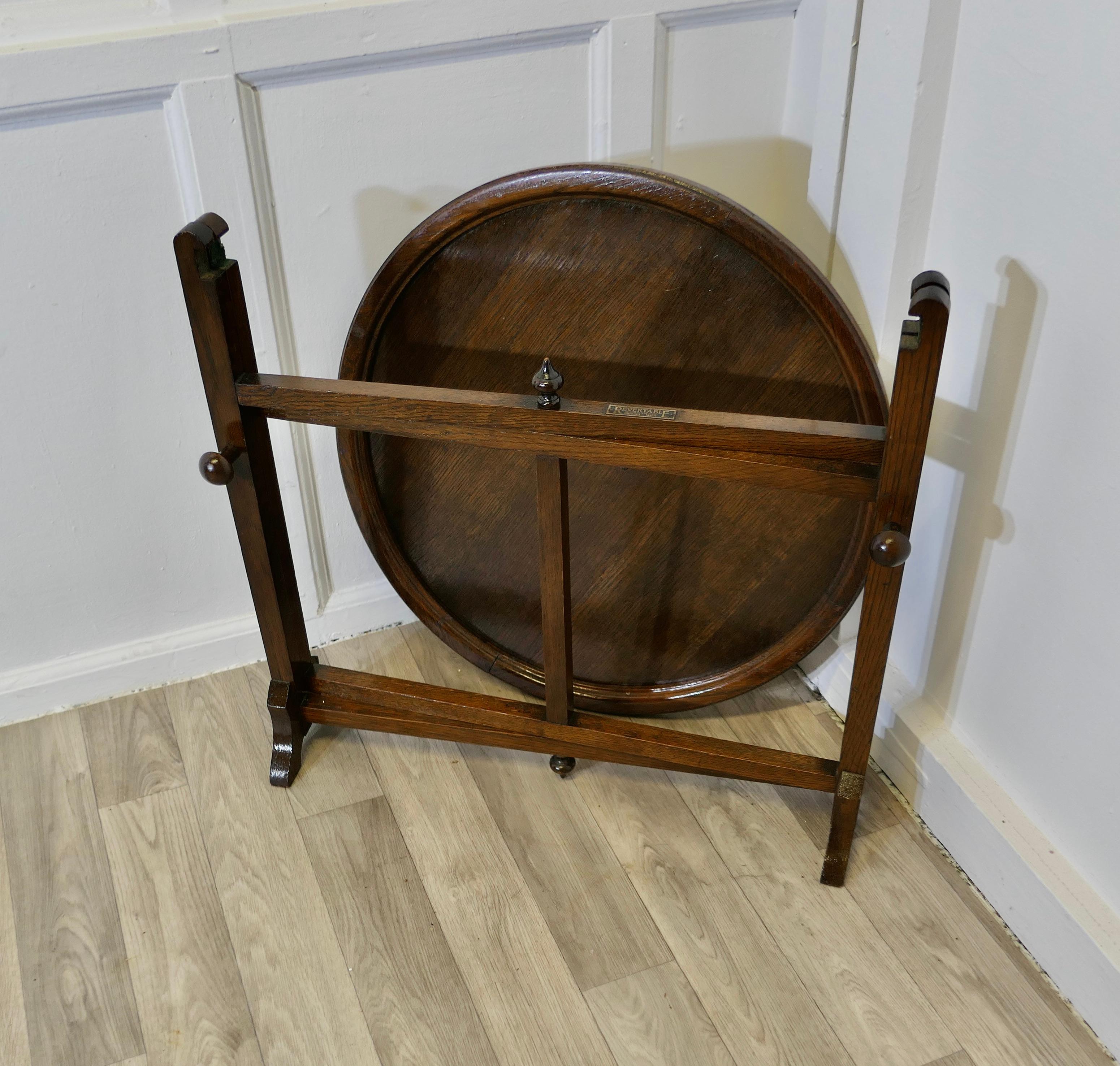 Revertable Oak Coaching, Campaign 0r Butlers Table   A very clever design In Good Condition For Sale In Godshill, Isle of Wight