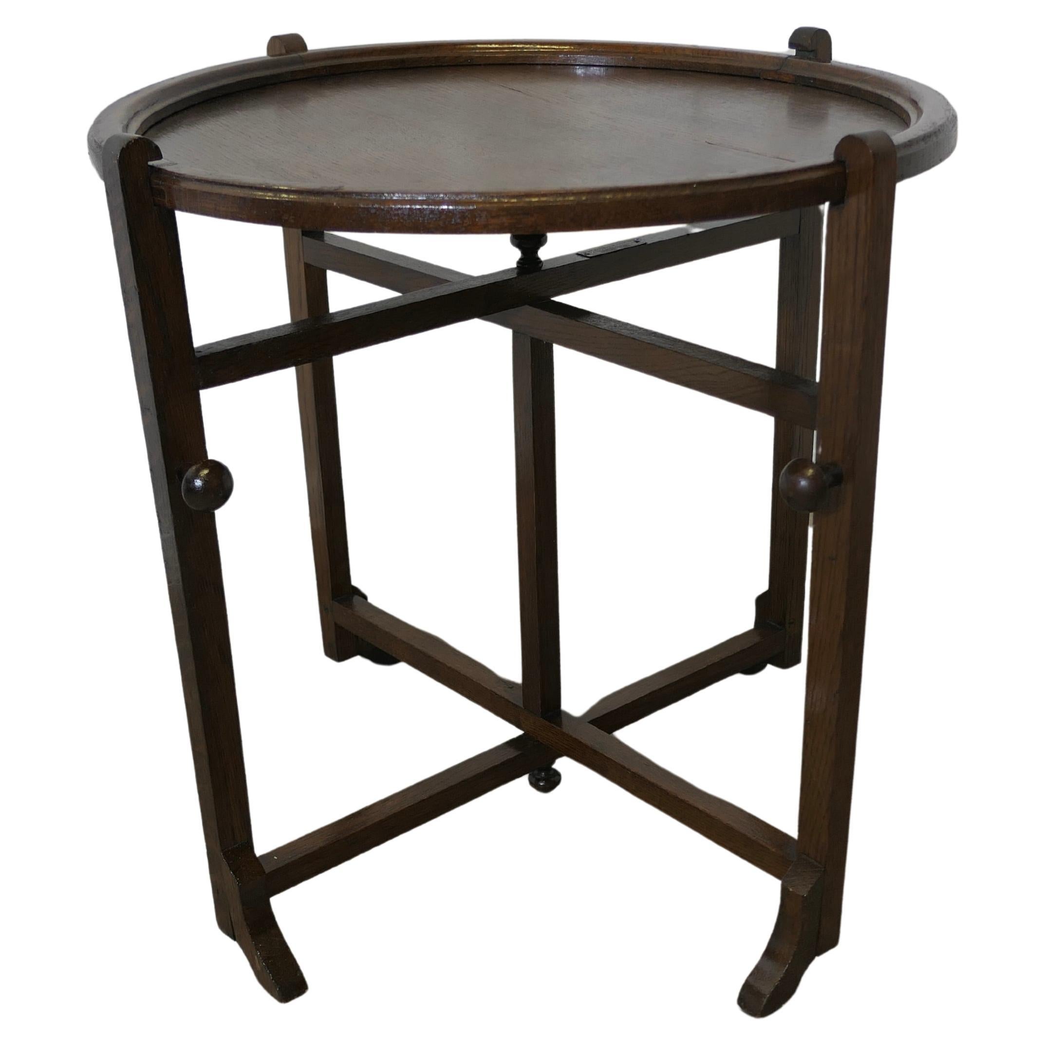 Revertable Oak Coaching, Campaign 0r Butlers Table   A very clever design For Sale