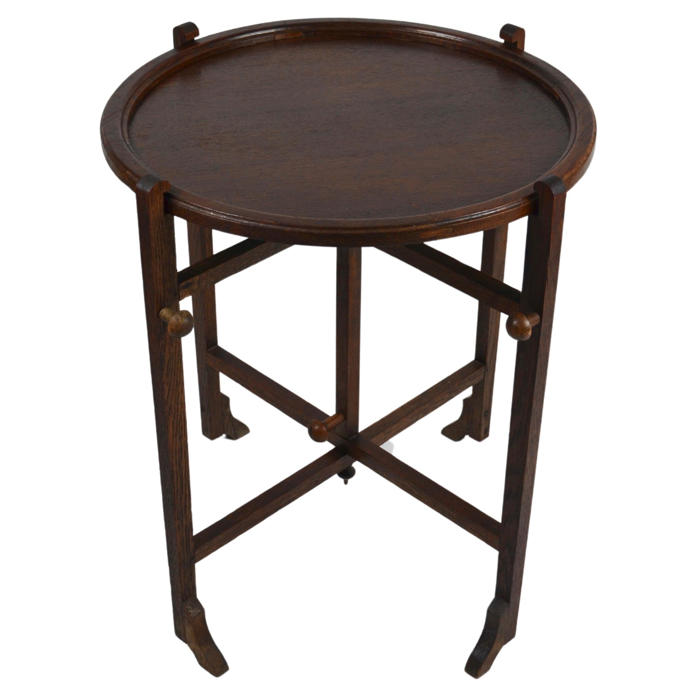 Revertable Round Foldable Coffee Table For Sale