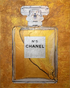 Chanel #5 Gold - Still Life Painting by Revi Ferrer