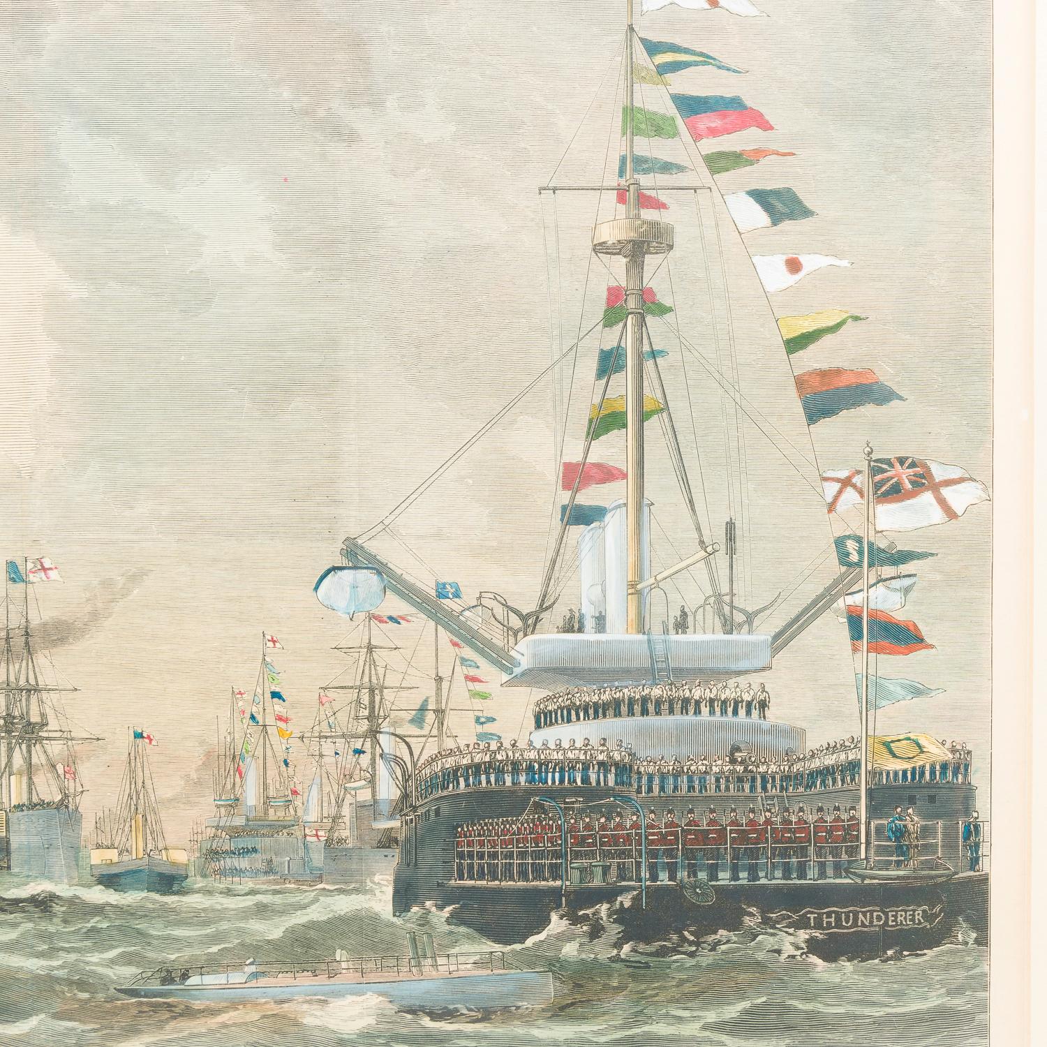 Victorien Évaluation de la flotte à Spithead par la reine, 24 août 1878 en vente