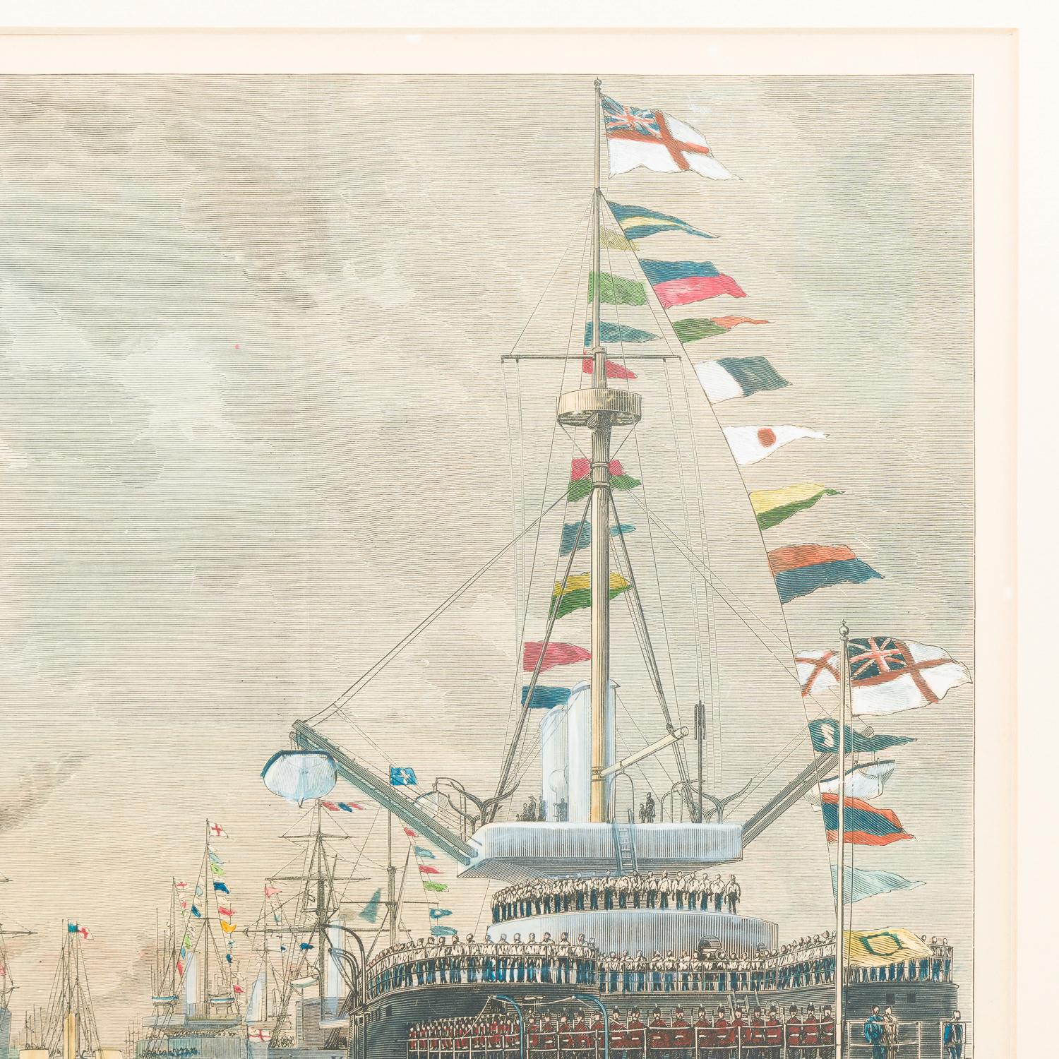 Anglais Évaluation de la flotte à Spithead par la reine, 24 août 1878 en vente