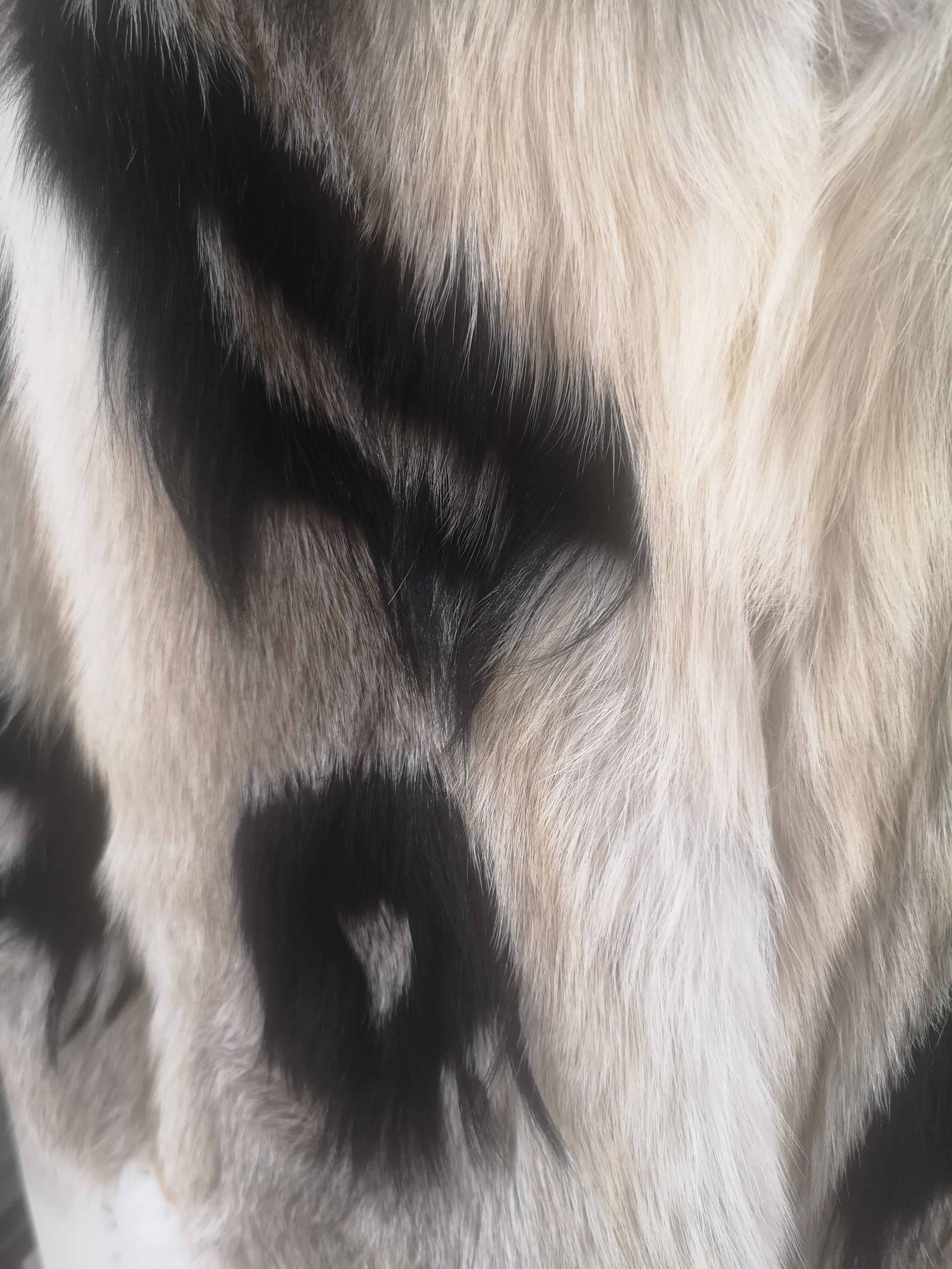 Revillon black and white Fox Fur For Sale 5