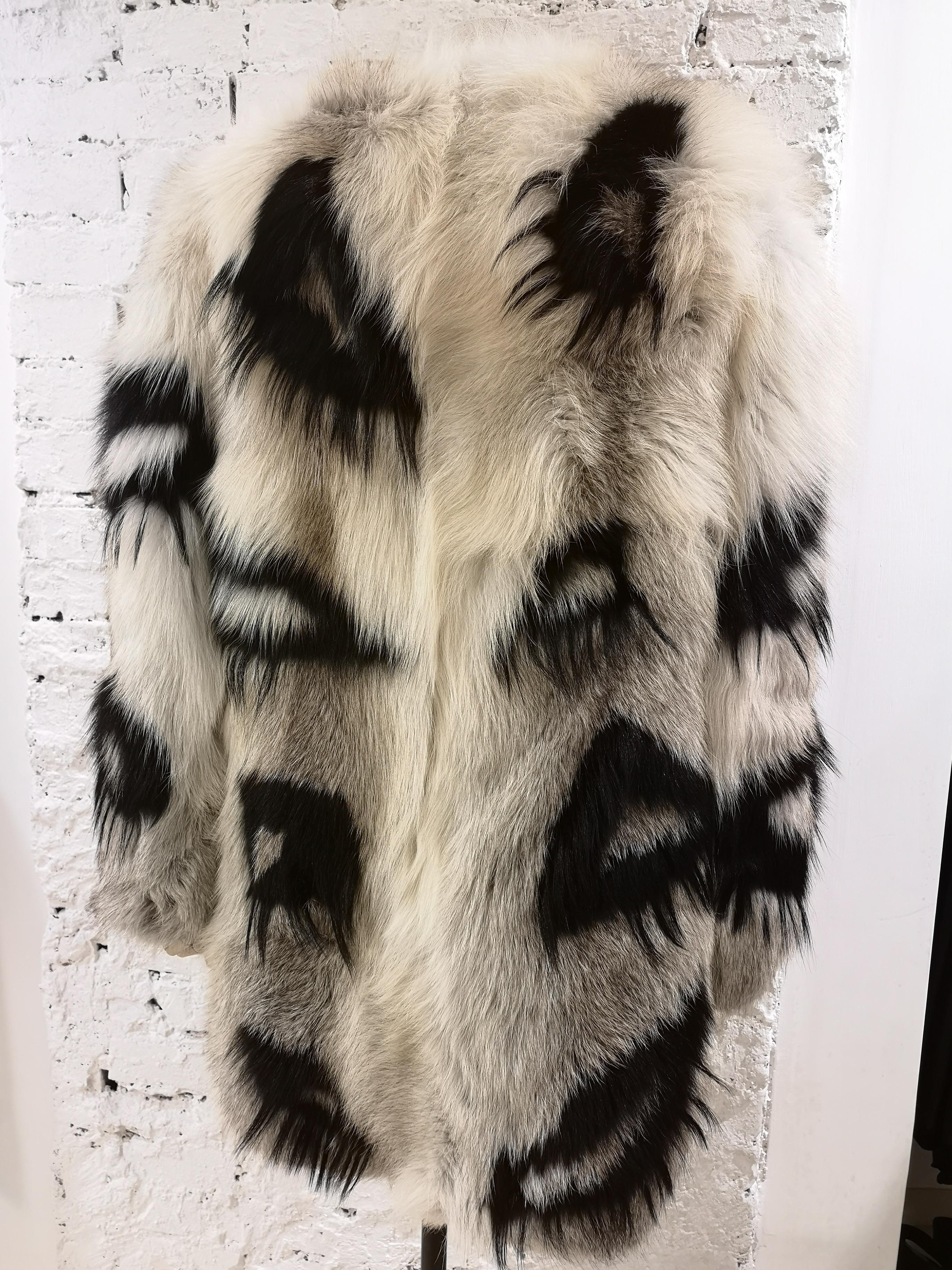 Revillon black and white Fox Fur For Sale 6