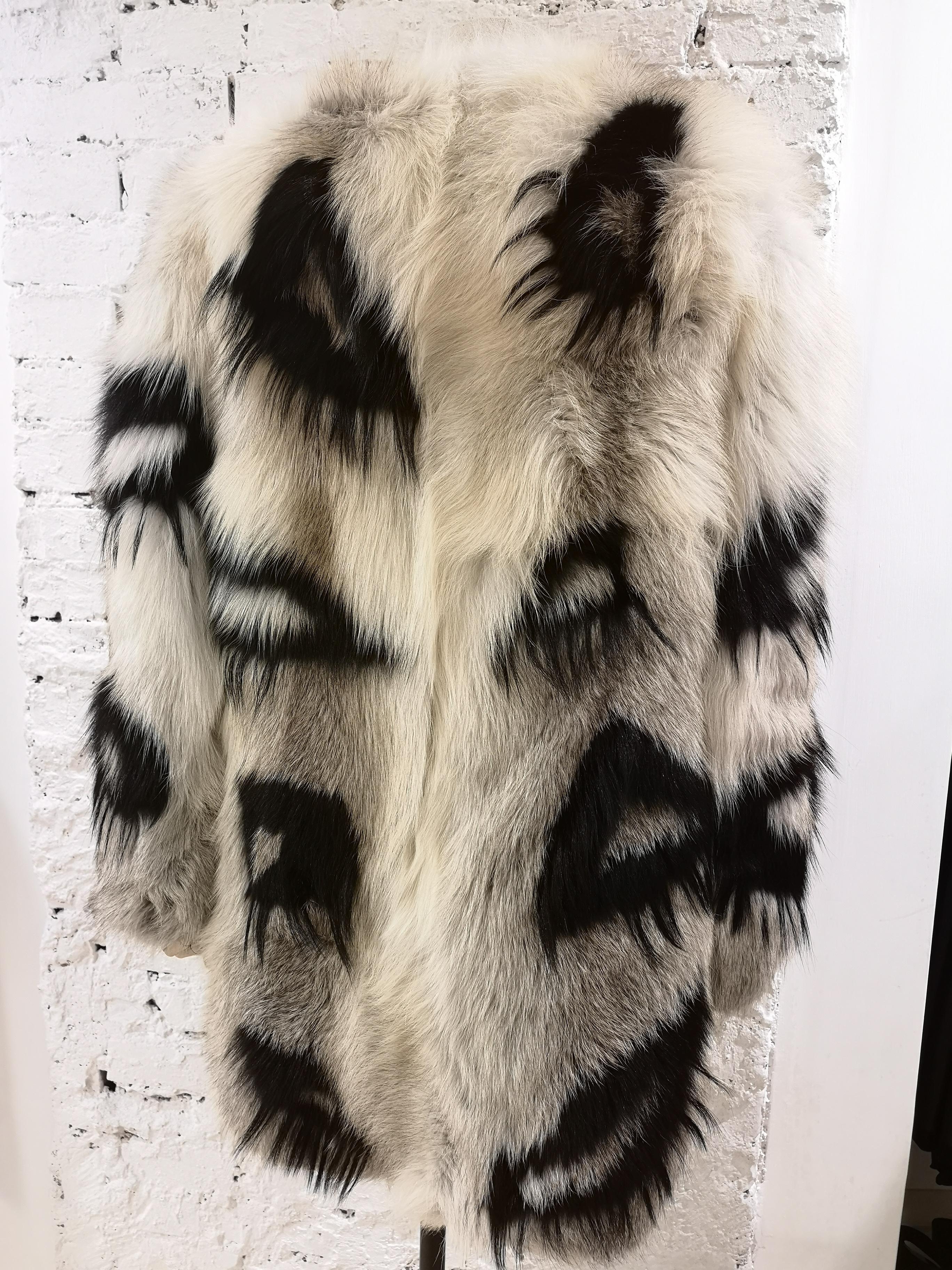Revillon black and white Fox Fur For Sale 7