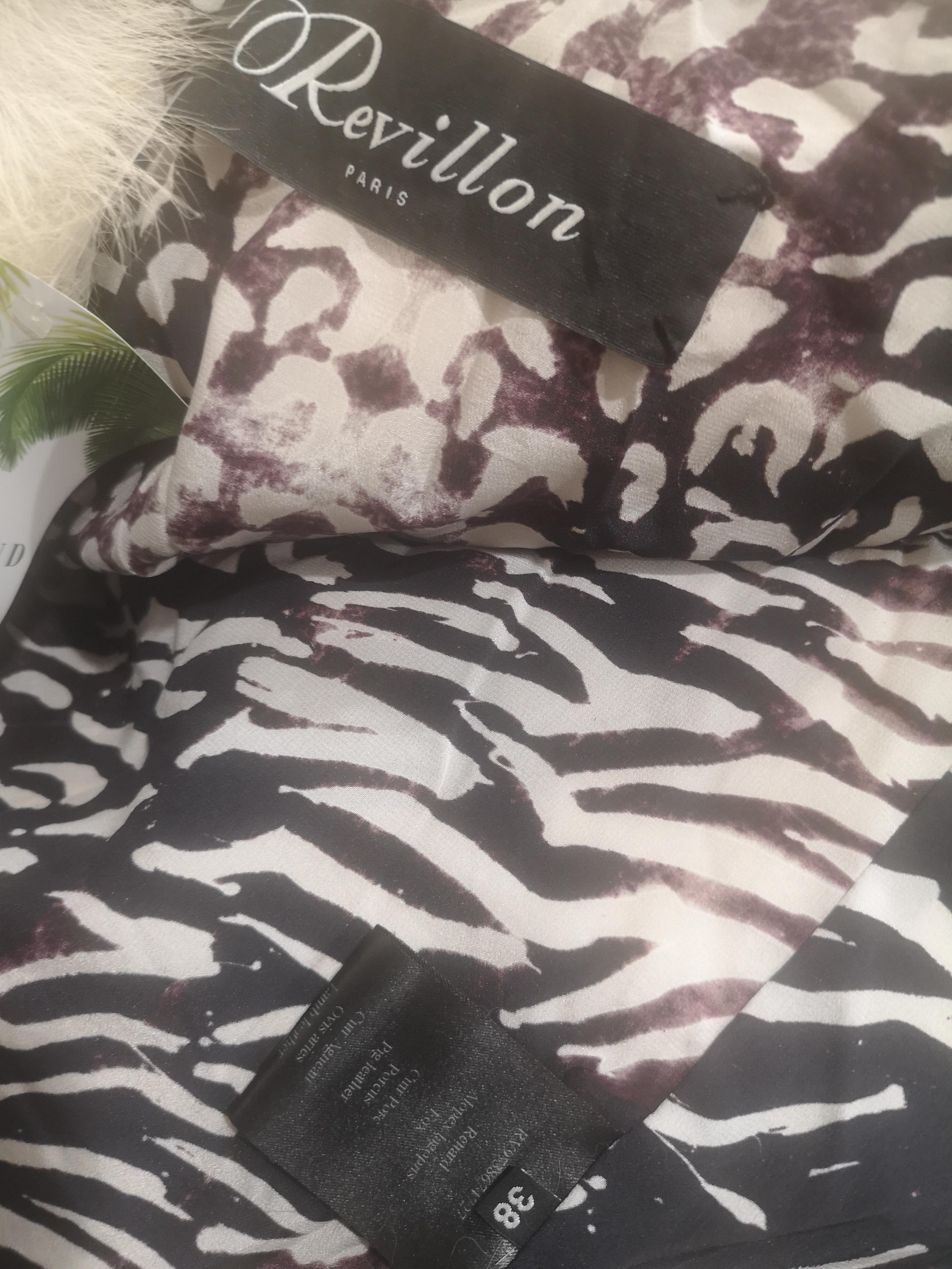 Revillon black and white Fox Fur In Excellent Condition For Sale In Capri, IT