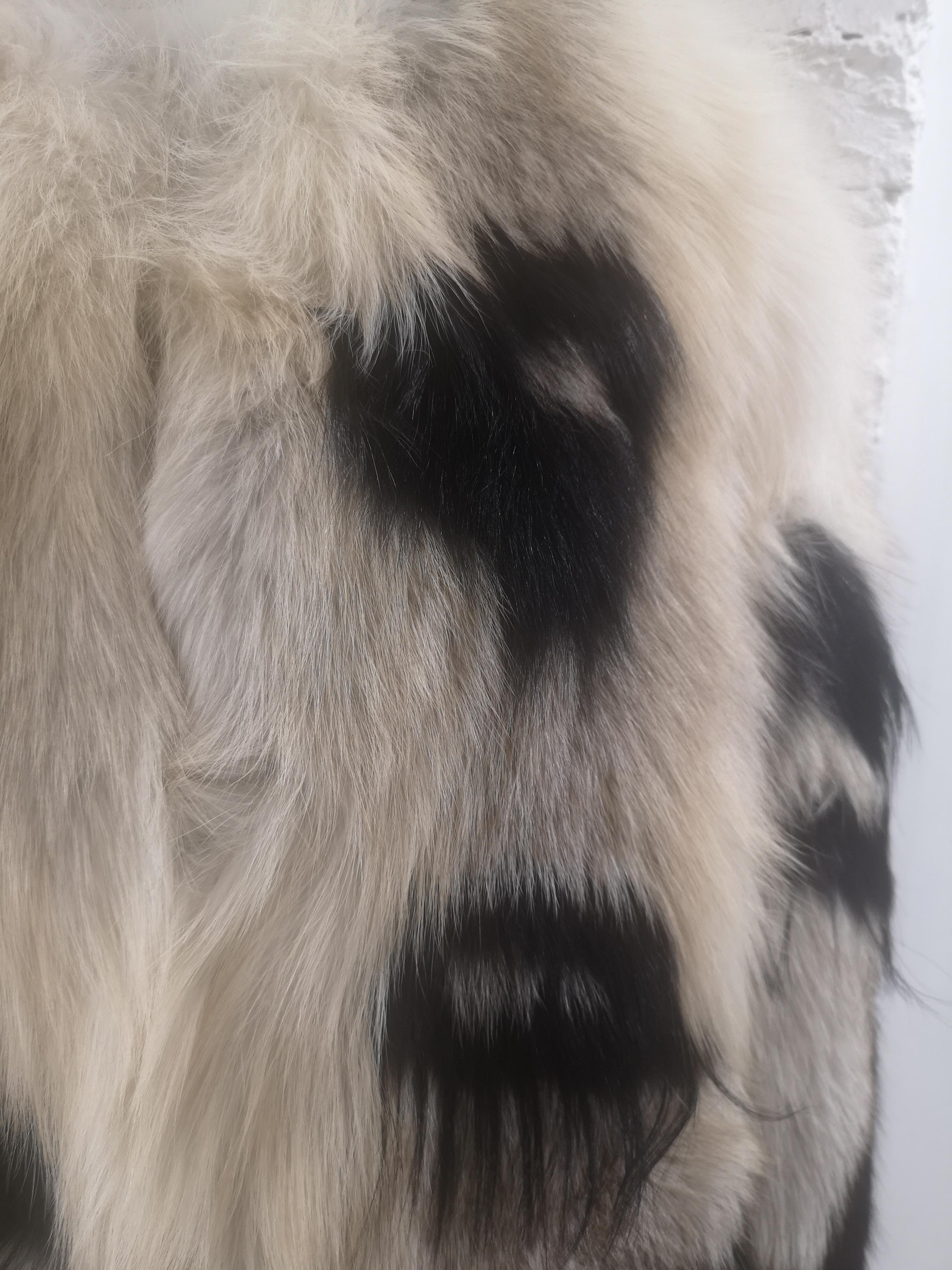 Revillon black and white Fox Fur For Sale 3
