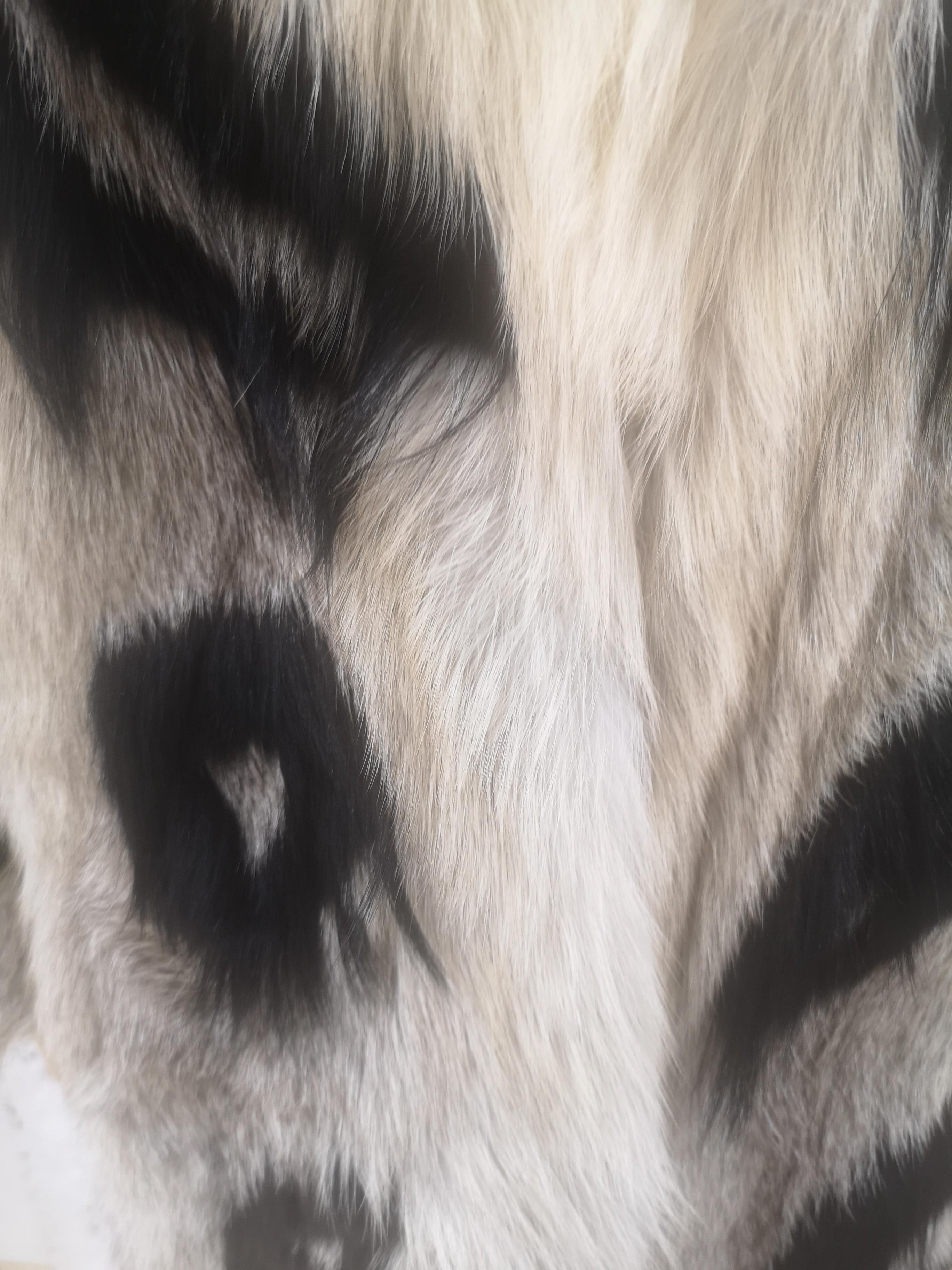 Revillon black and white Fox Fur For Sale 4