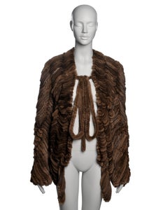 Revillon de Rick Owens  Chaqueta de piel de cintas de visón marrón, FW 2004