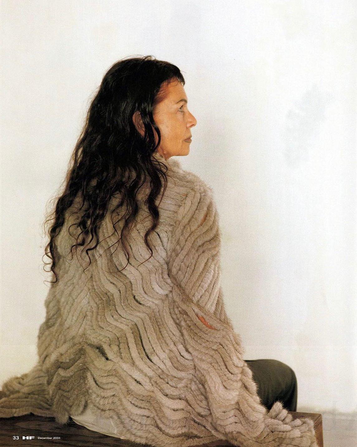 Nero Revillon di Rick Owens  Giacca di pelliccia fatta di nastri di visone marrone, FW 2004 in vendita