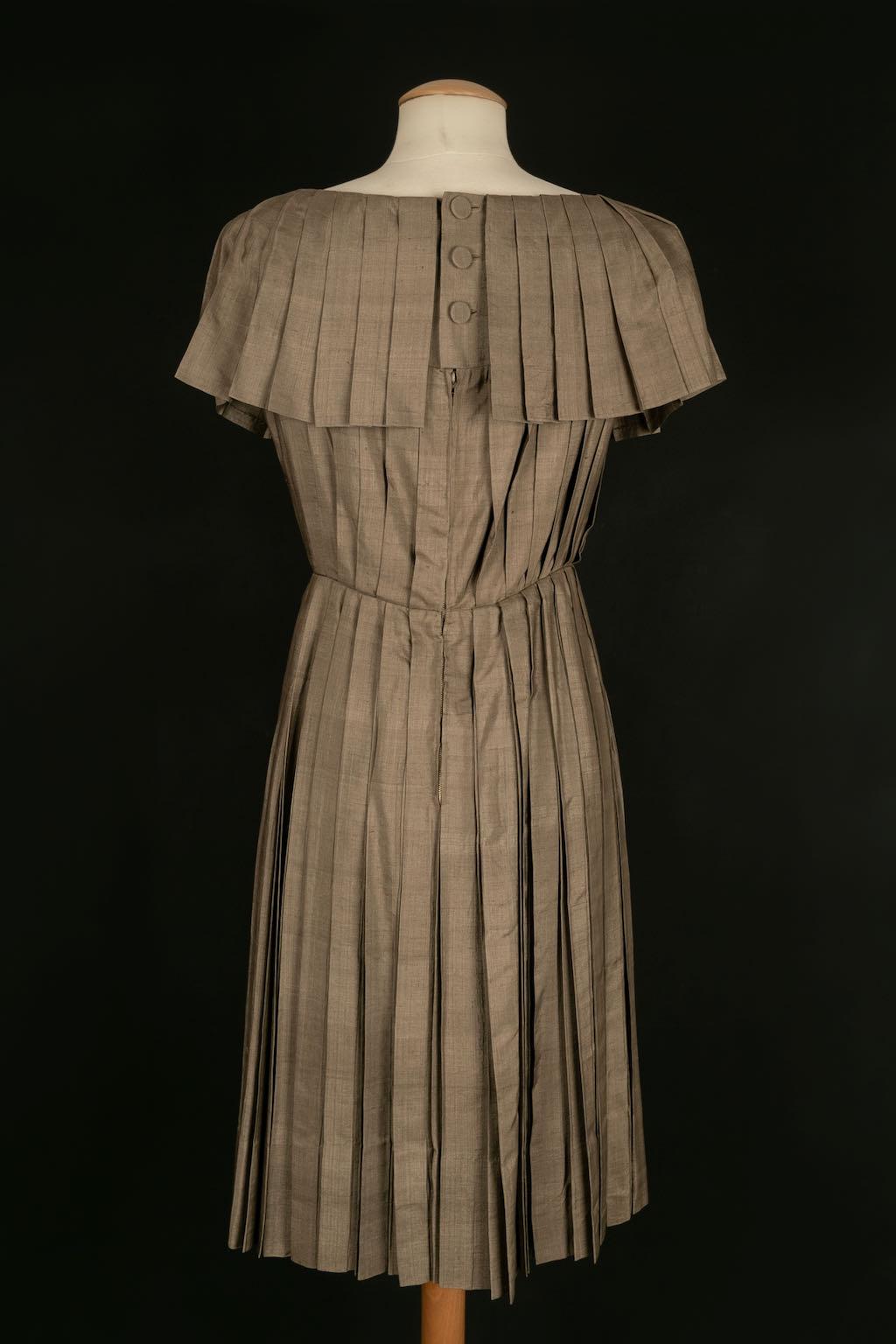 Brown Revillon silk dress For Sale