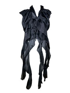 Revillon x Rick Owens Black Silk Spirals Opera Vest, 2003-2006s