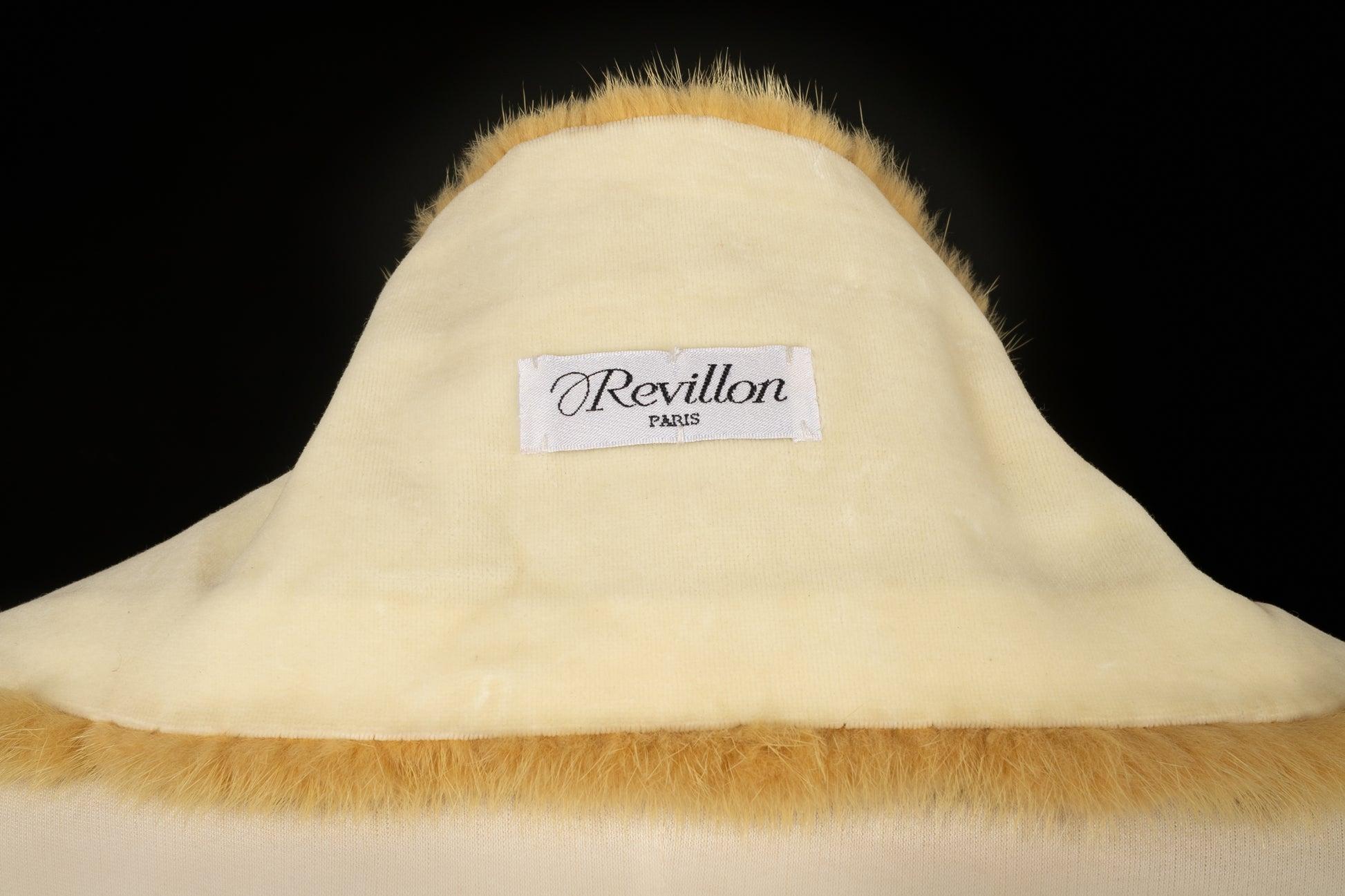 Gelber Nerzpelzmantel von Revillon mit Schal 7