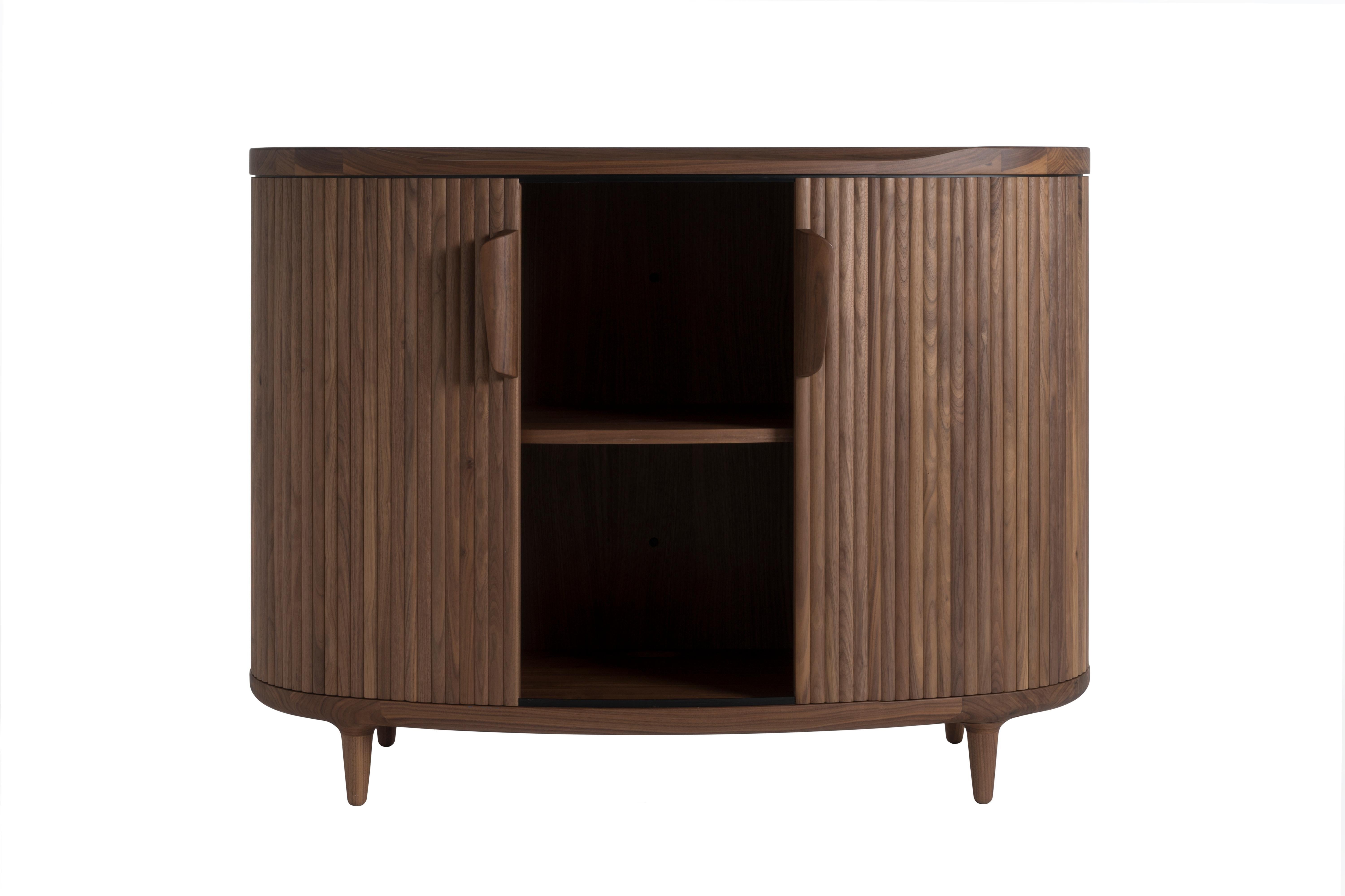 Scandinavian Modern Revised Amberley High – solid walnut buffet/ credenza/ sideboard For Sale