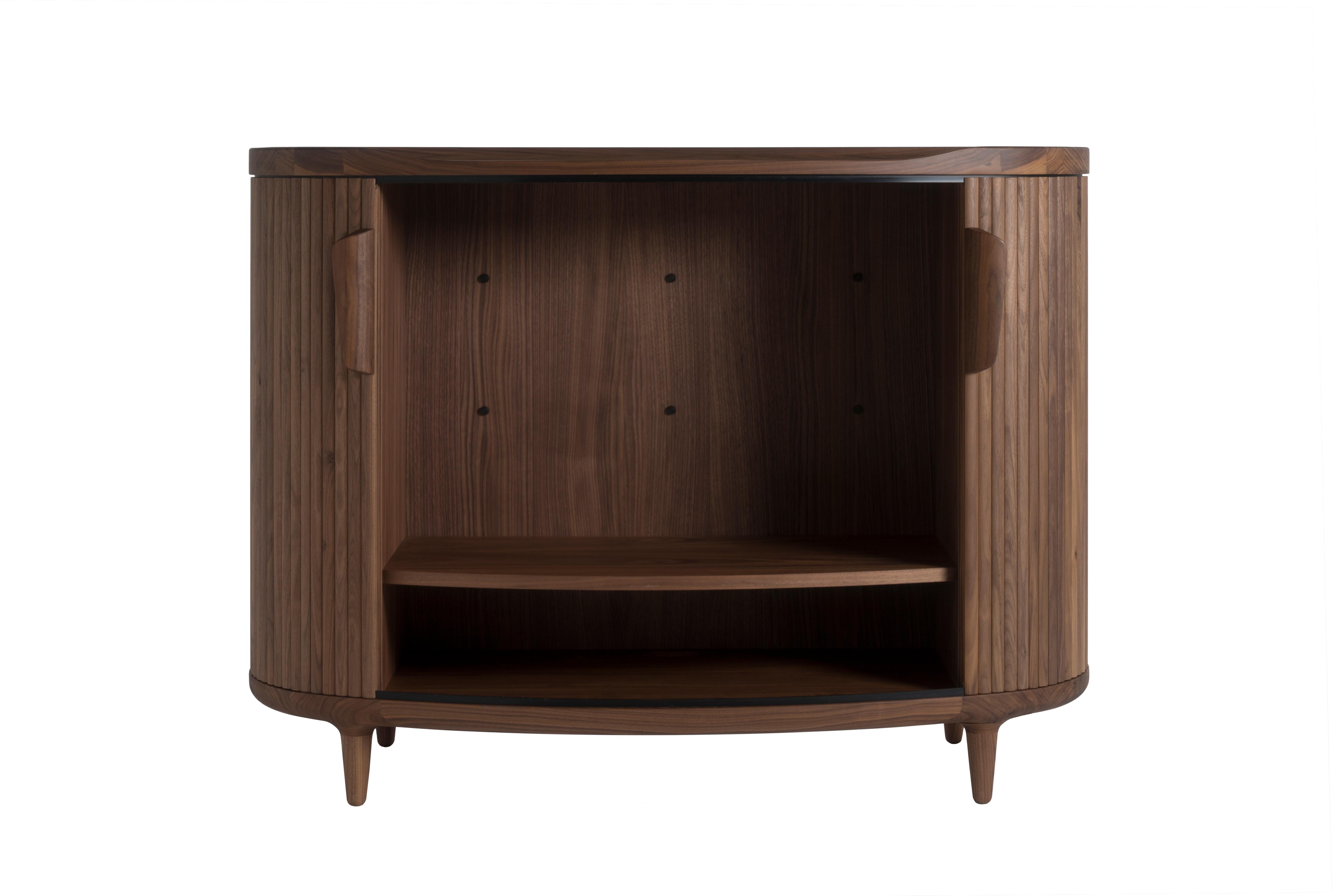 Contemporary Revised Amberley High – solid walnut buffet/ credenza/ sideboard For Sale