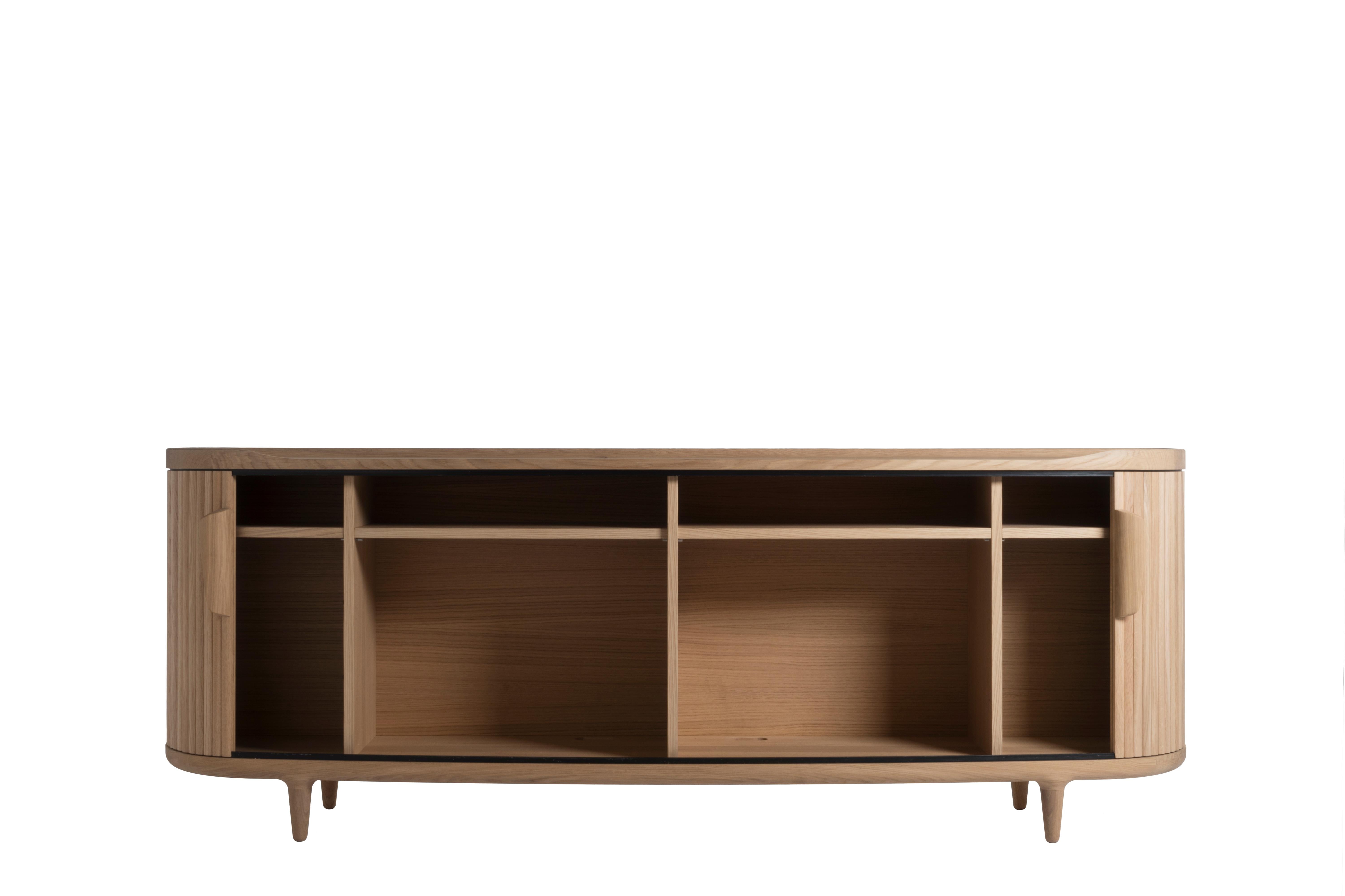 Scandinavian Modern Revised Amberley Low – solid oak buffet/ credenza/ sideboard For Sale