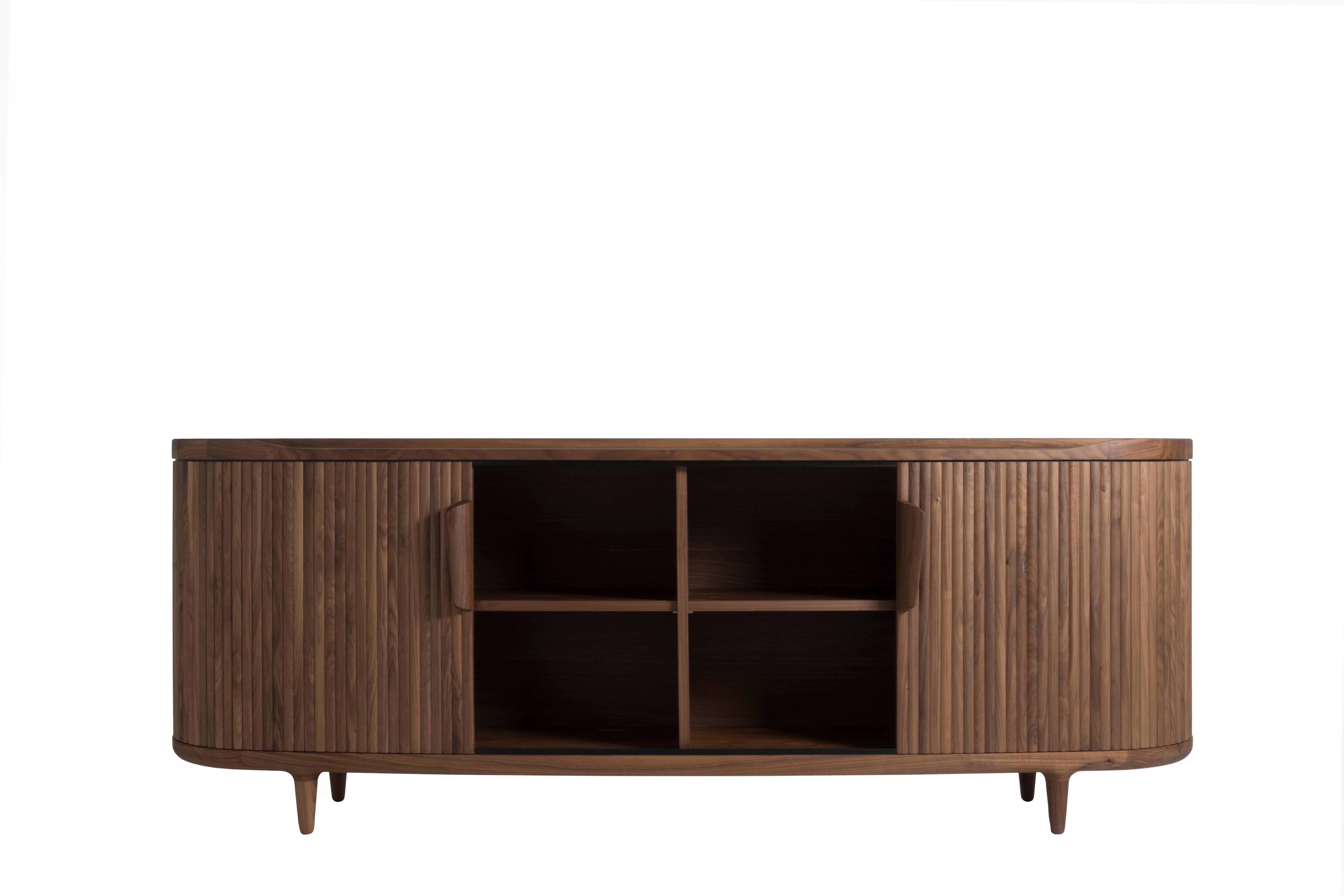 Hand-Crafted Revised Amberley Low – solid walnut buffet/ credenza/ sideboard