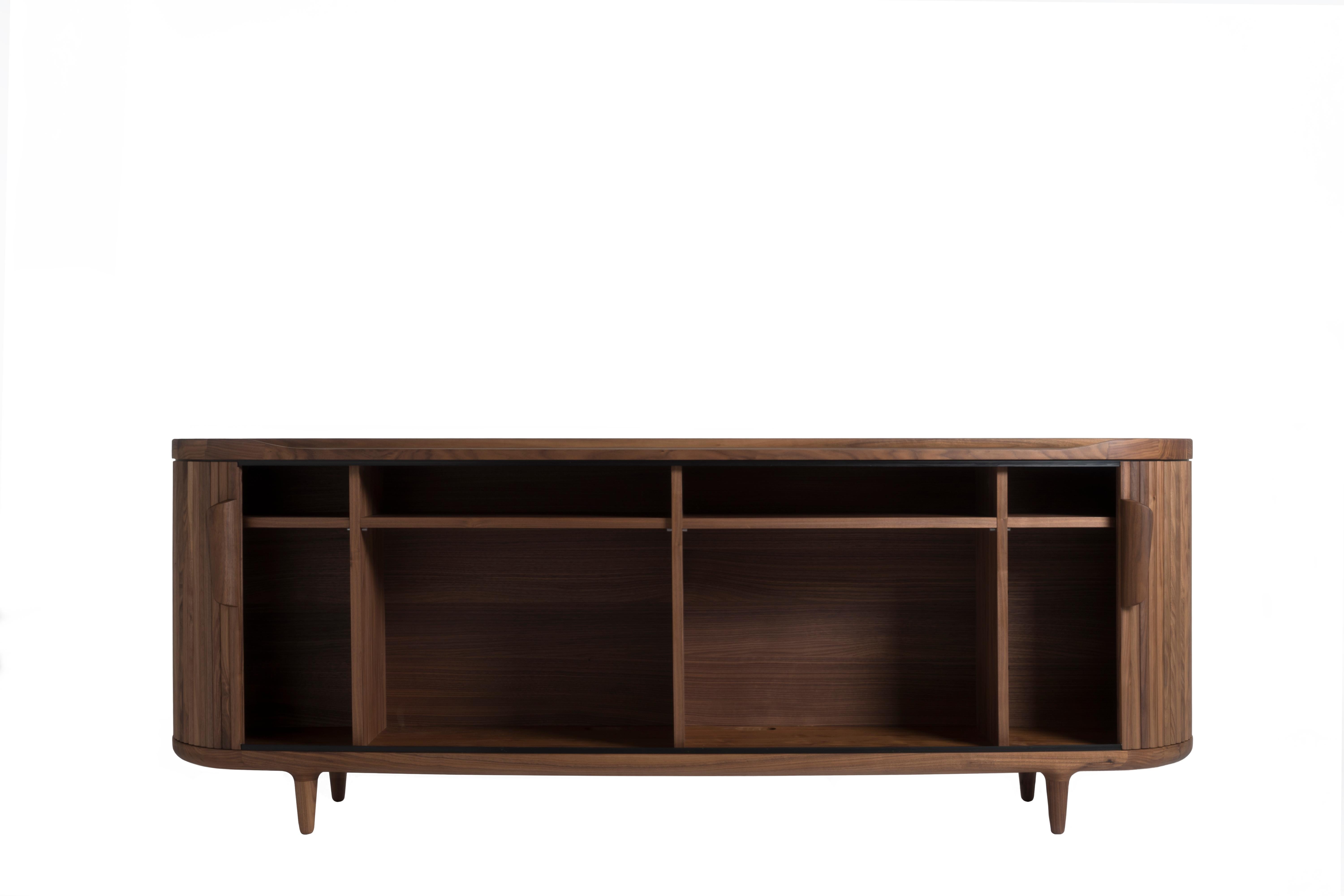 Contemporary Revised Amberley Low – solid walnut buffet/ credenza/ sideboard