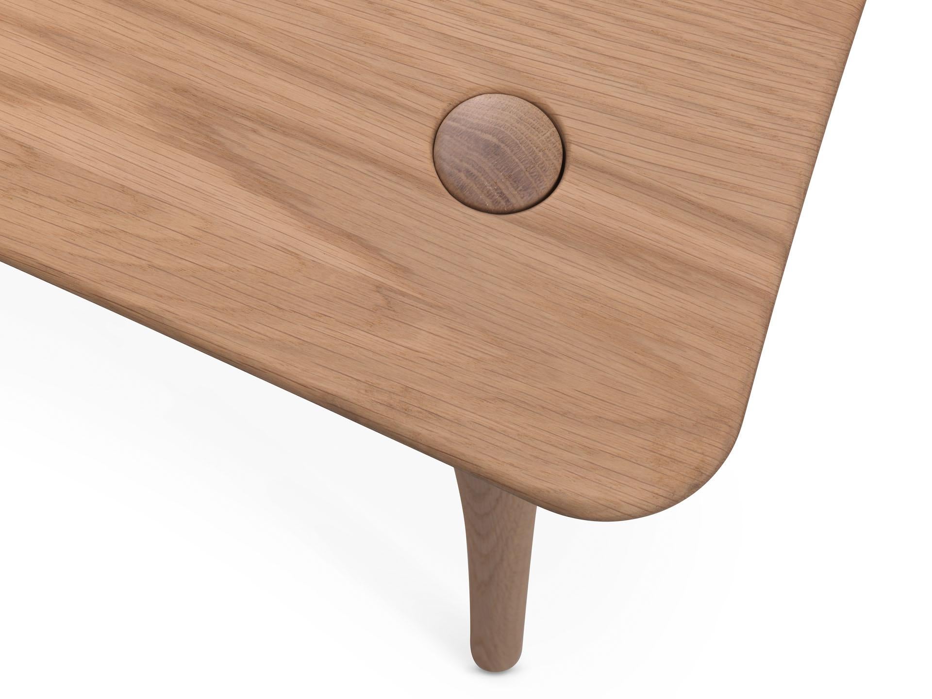 Scandinave moderne Oak Oak - table basse en chêne massif - rectangle 120x60cm en vente