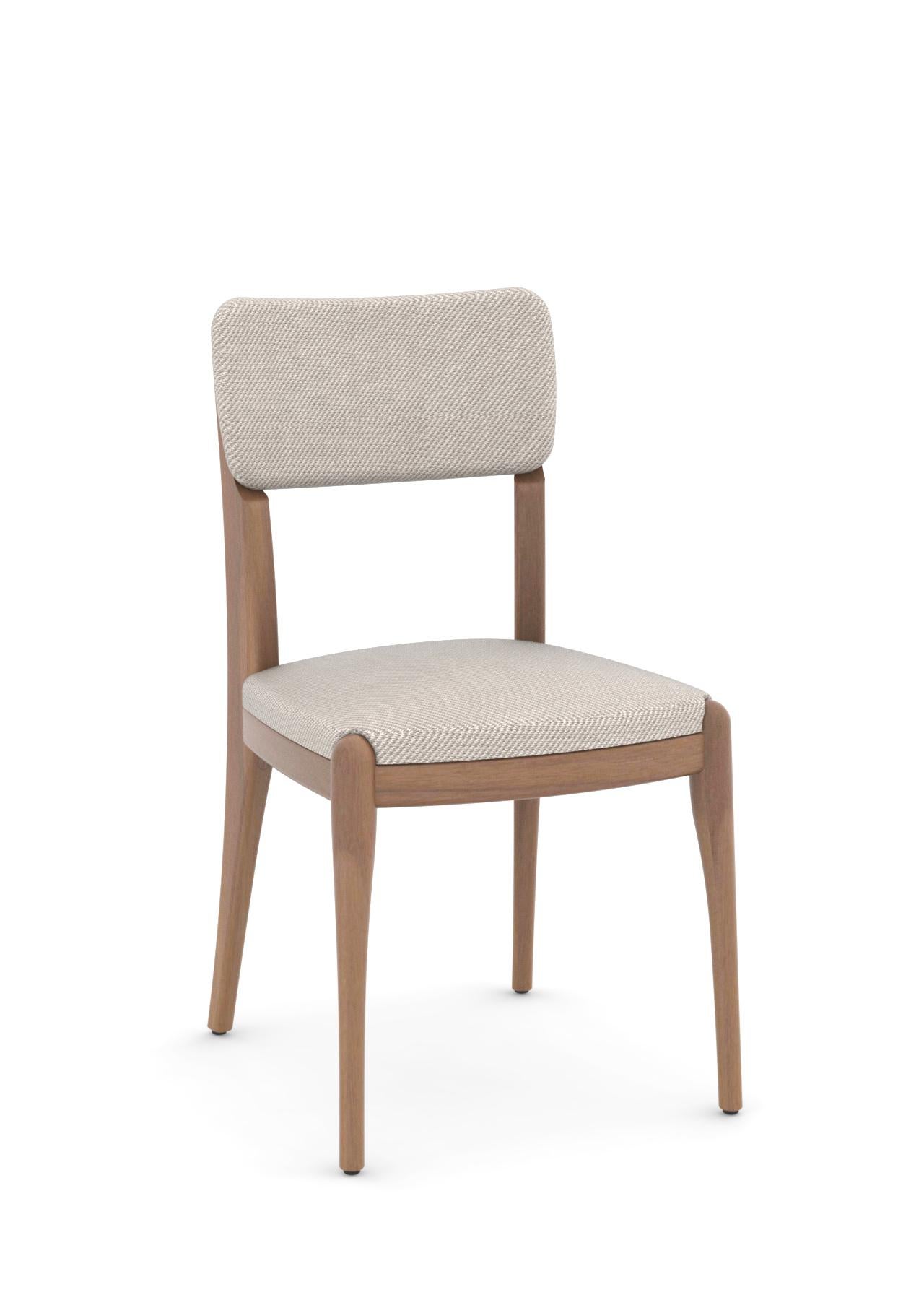 Finchdean is designed by Sjoerd Vroonland & Casper Vissers for Revised
The Finchdean dining chair is crafted from solid wood with a polyurethane foam seat and backrest upholstered in multiple fabric options. The backrest features powdercoated bolts.