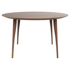 Revised Lewes Round130 – solid walnut dining table