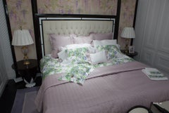 Revival Neoclassical Style Ebony and Snow White finishing side table