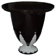 Revival Neoclassical Style Ebony and Snow White finishing side table