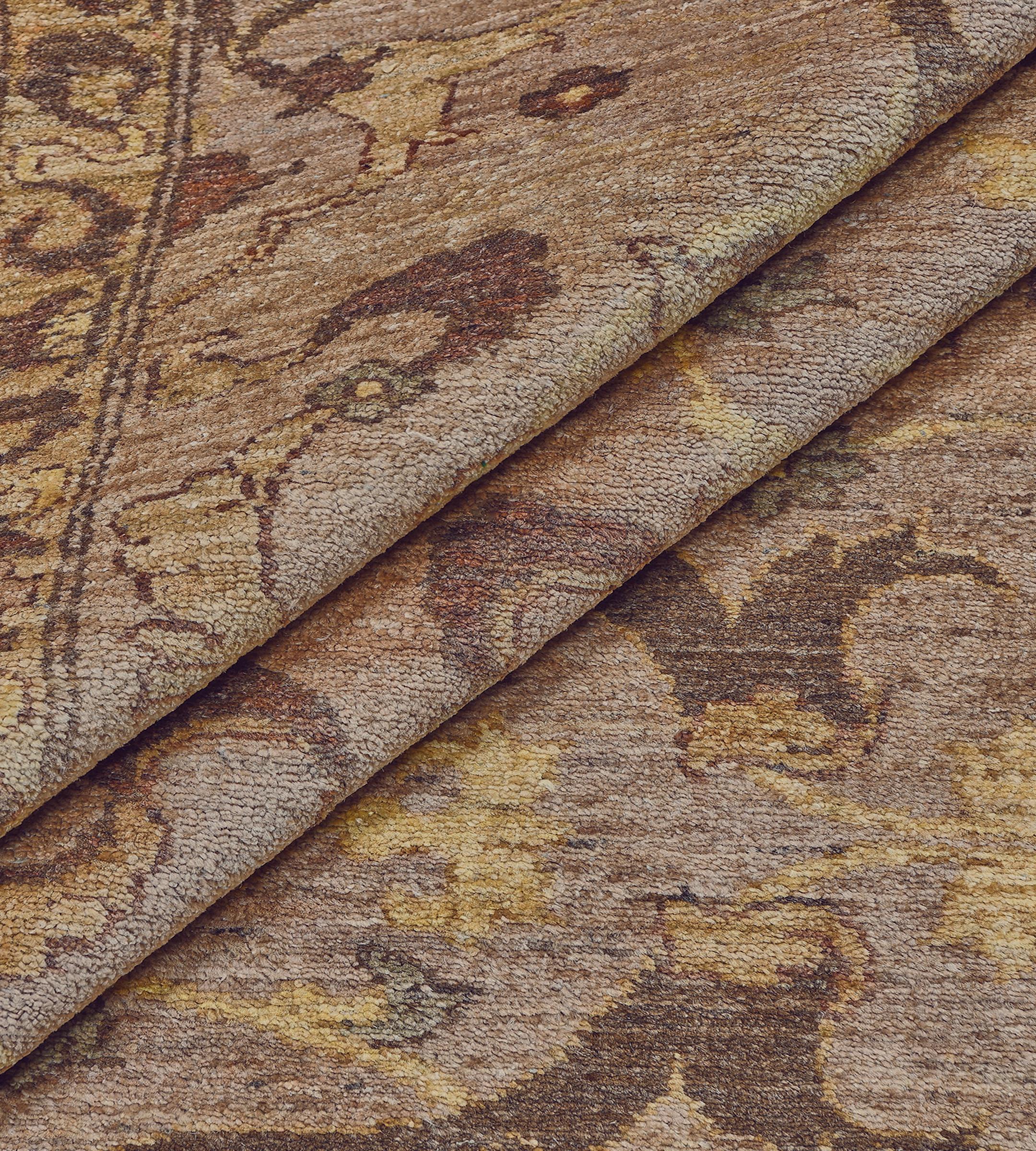 Revival Transitional Agra Square Rug For Sale 2