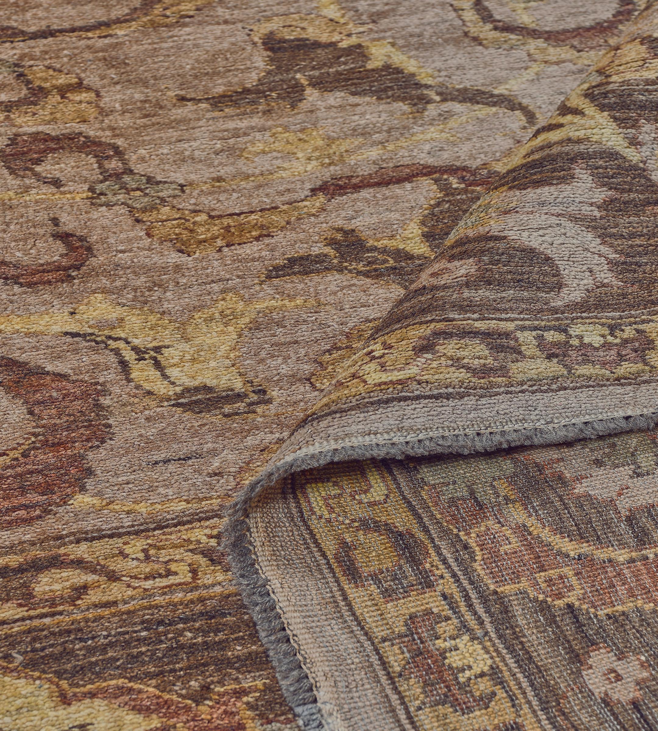 Revival Transitional Agra Square Rug For Sale 3