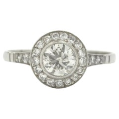 Revivalist Edwardian Old European Diamond Engagement Ring Platinum 3/4 Carat