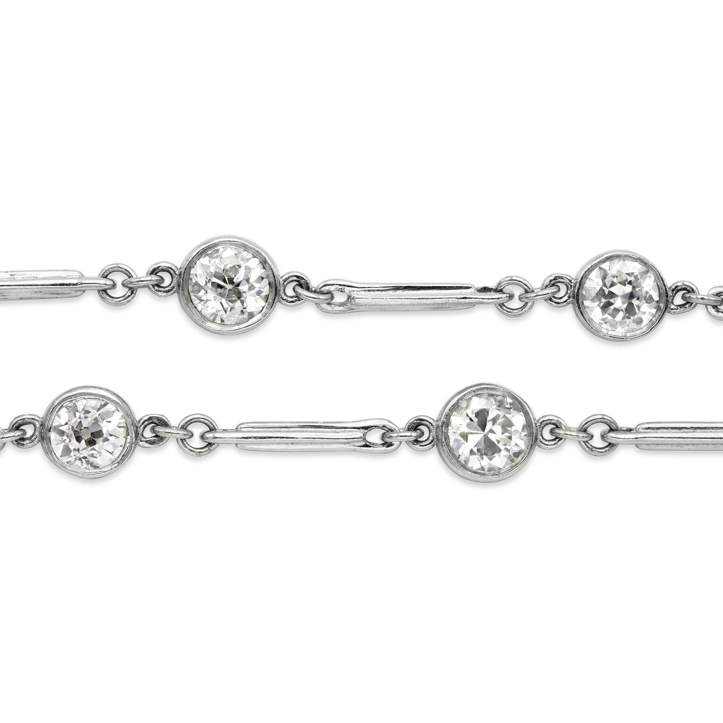 Revive 12.20 Ctw. Old European Cut Diamonds by the Yard In Good Condition For Sale In New York, NY